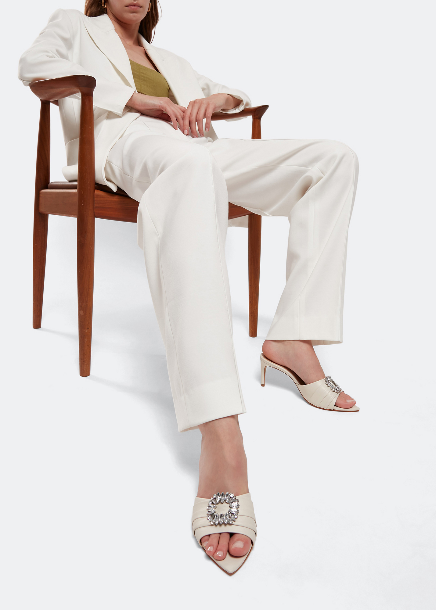 

Meisho mid-heel sandals, White