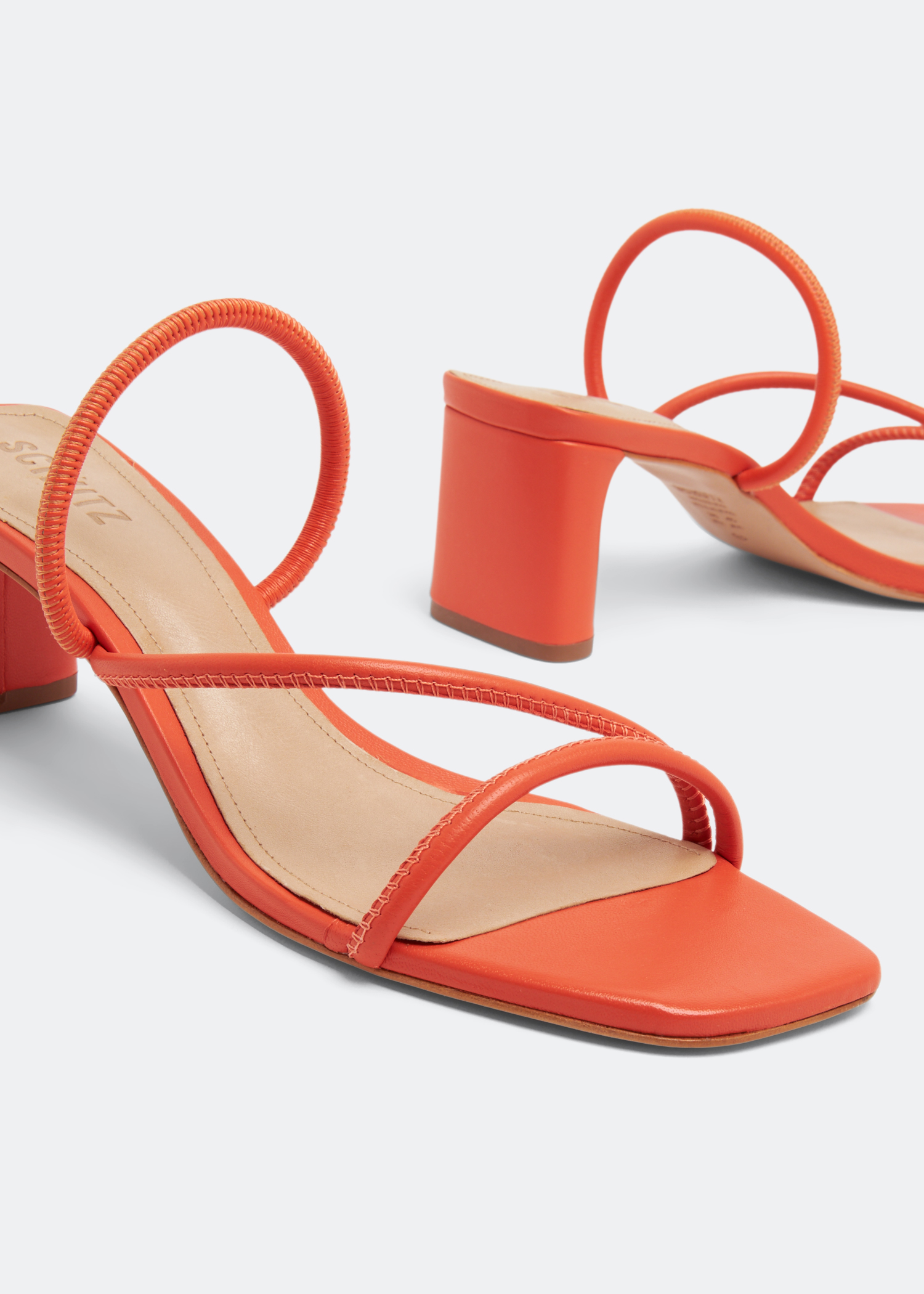 Schutz Chessie mid sandals for Women - Orange in UAE | Level Shoes