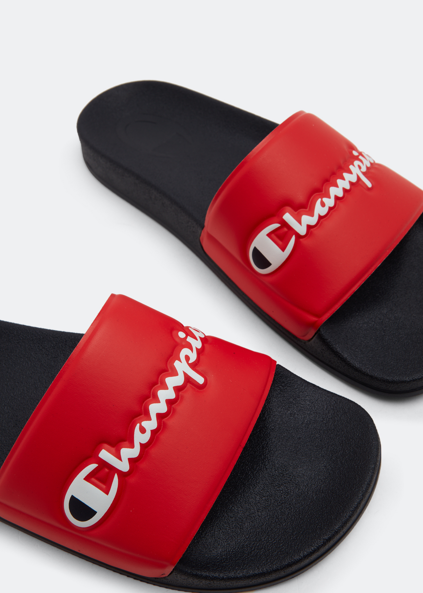 Red and black hot sale champion slides