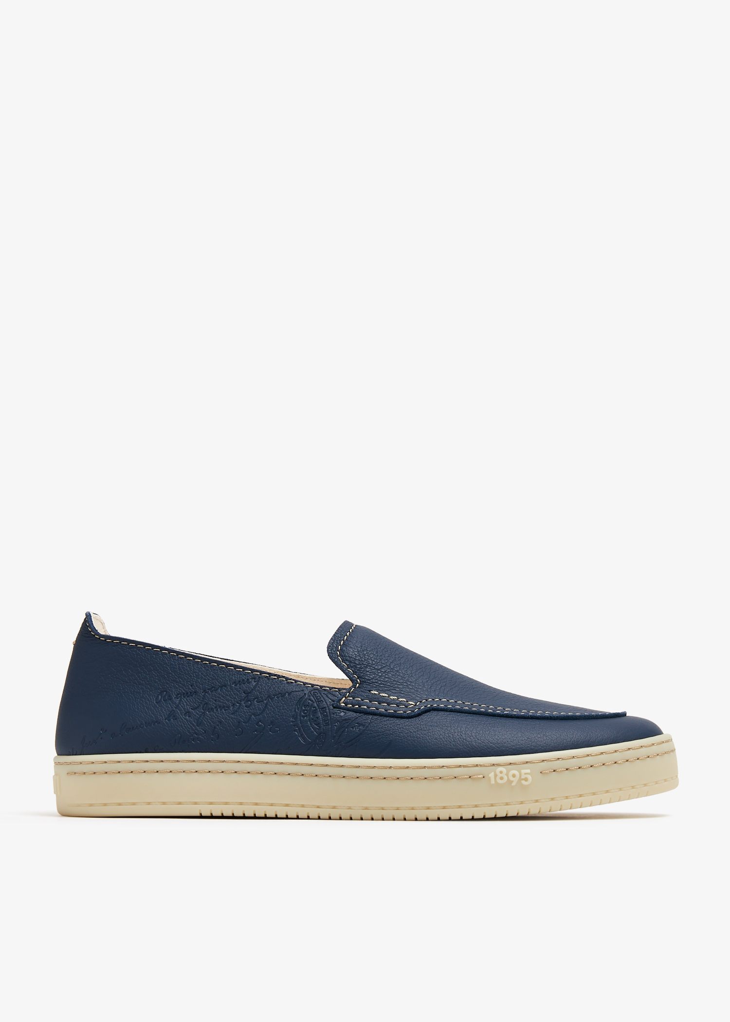 

Eden Scritto leather slip ons, Blue