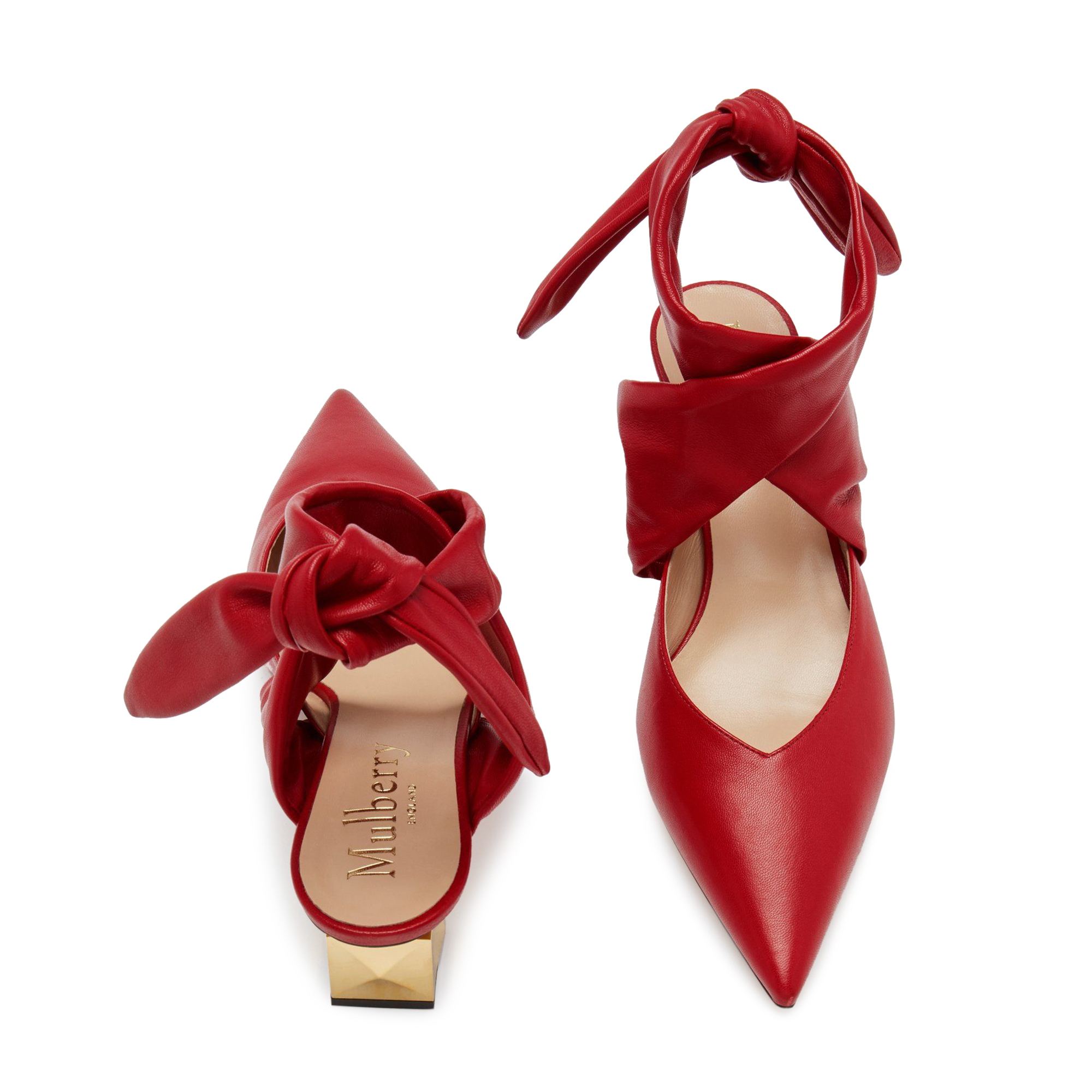 

Keeley heel tie-up pointy pumps, Red