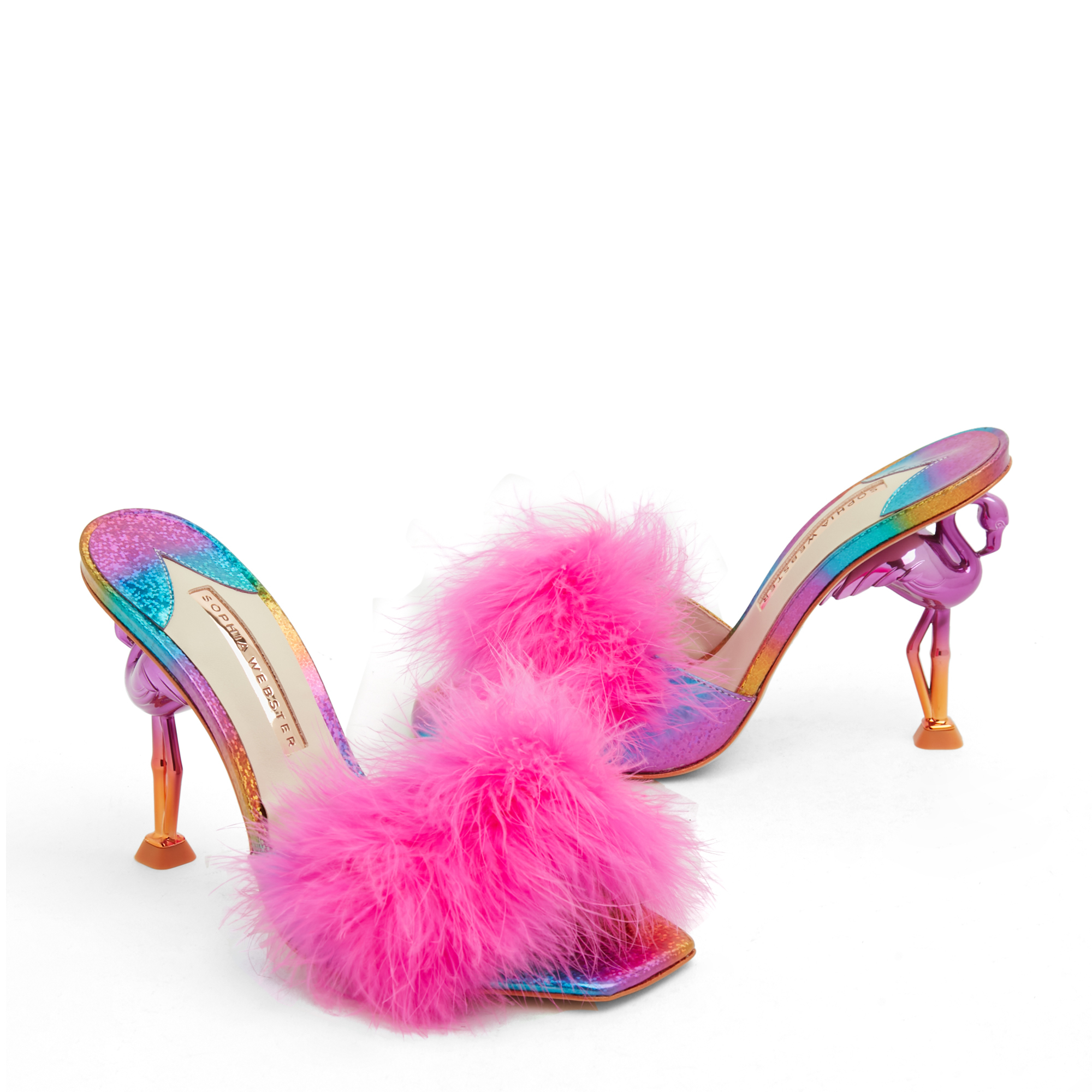 Louis vuitton pink hot sale fluffy heels