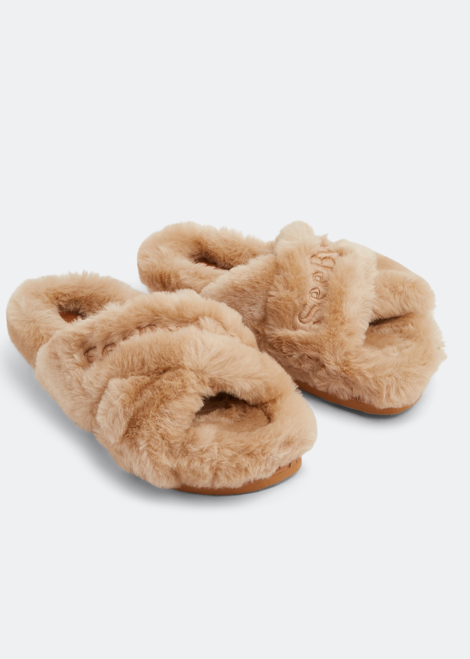 Chloe discount fur slides