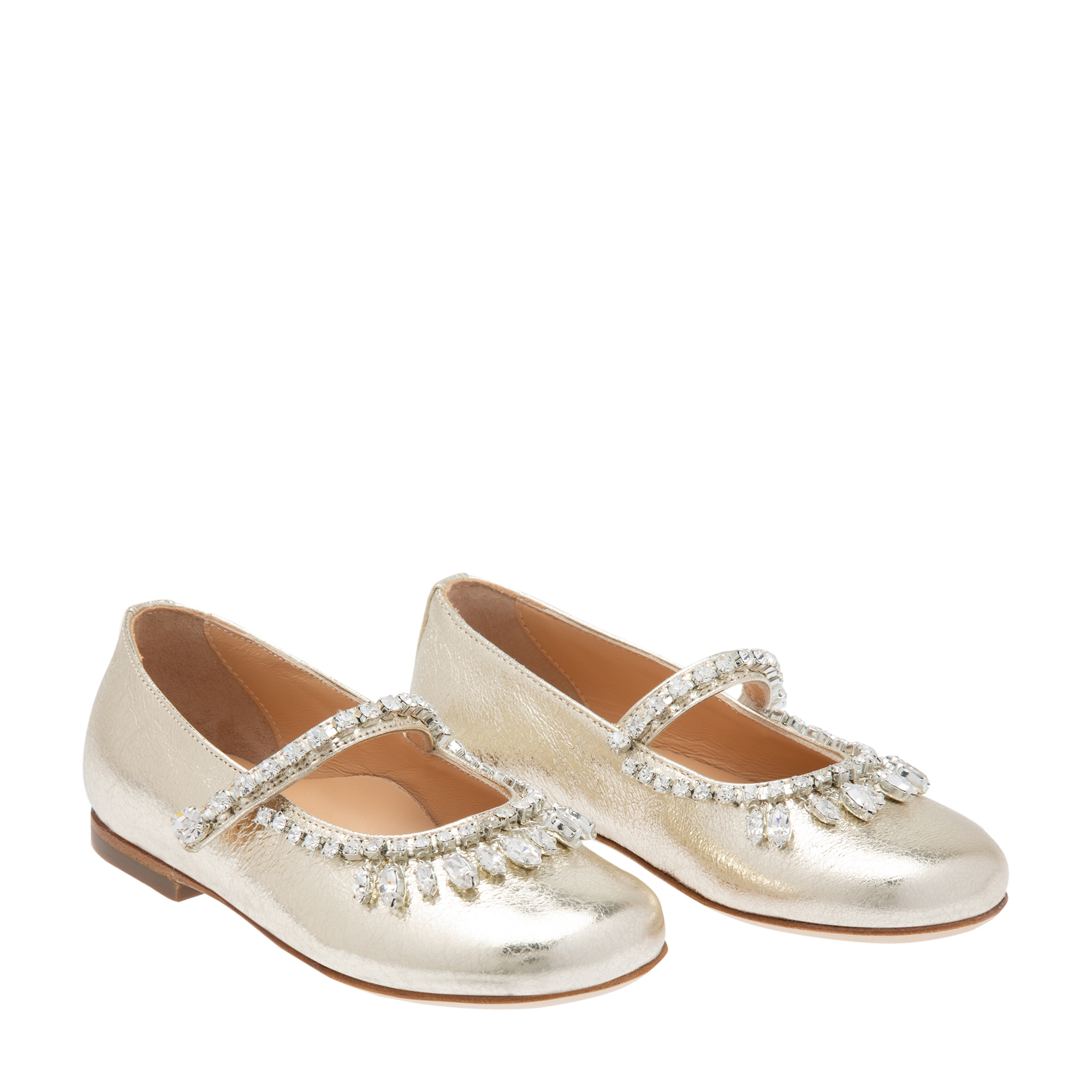 

Leather ballet flats, Gold