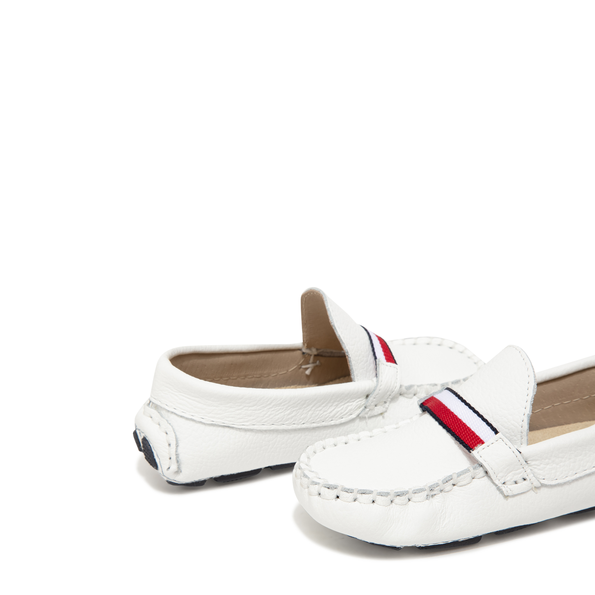 

Leather loafers, White