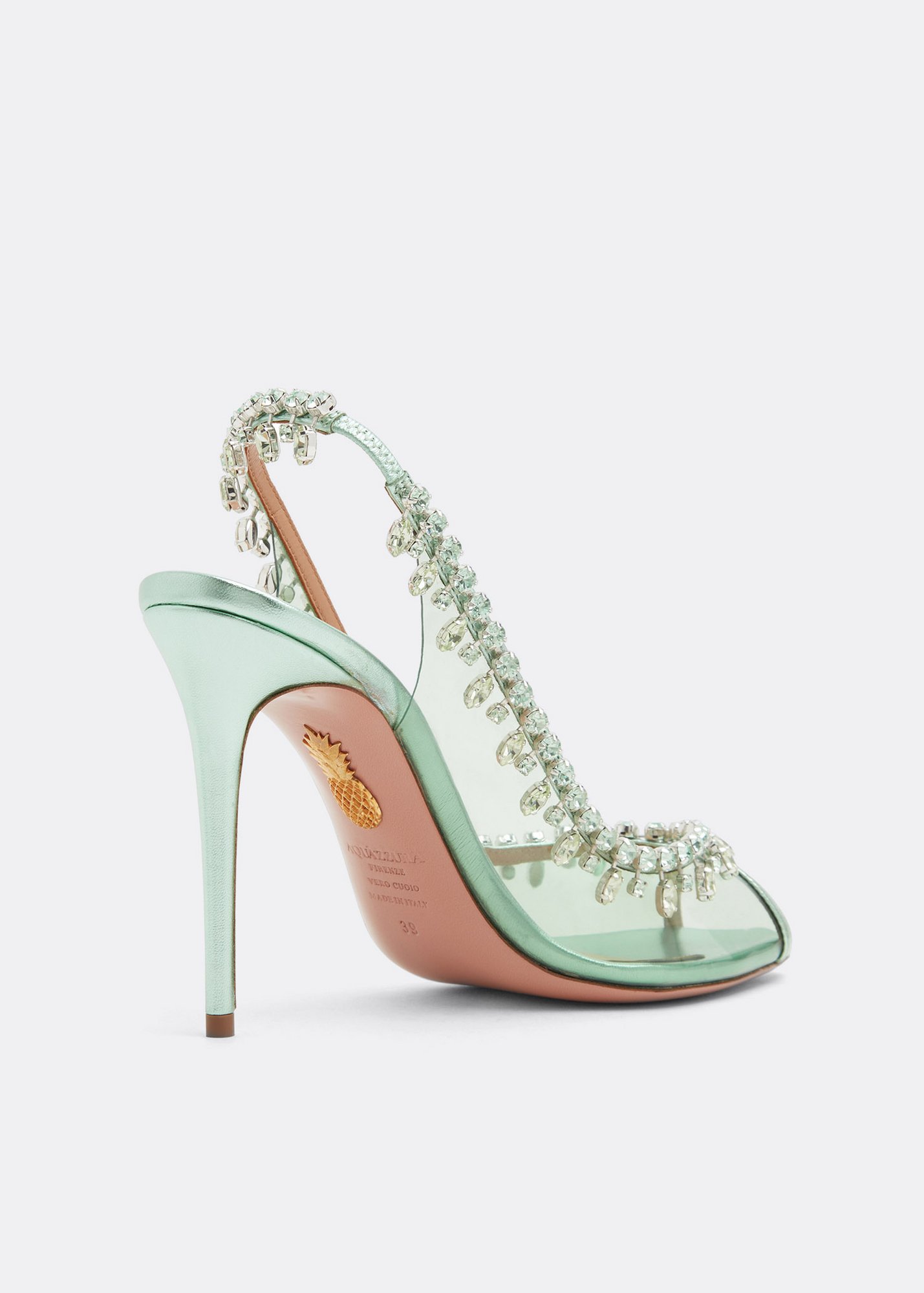 

Temptation crystal sandals, Green