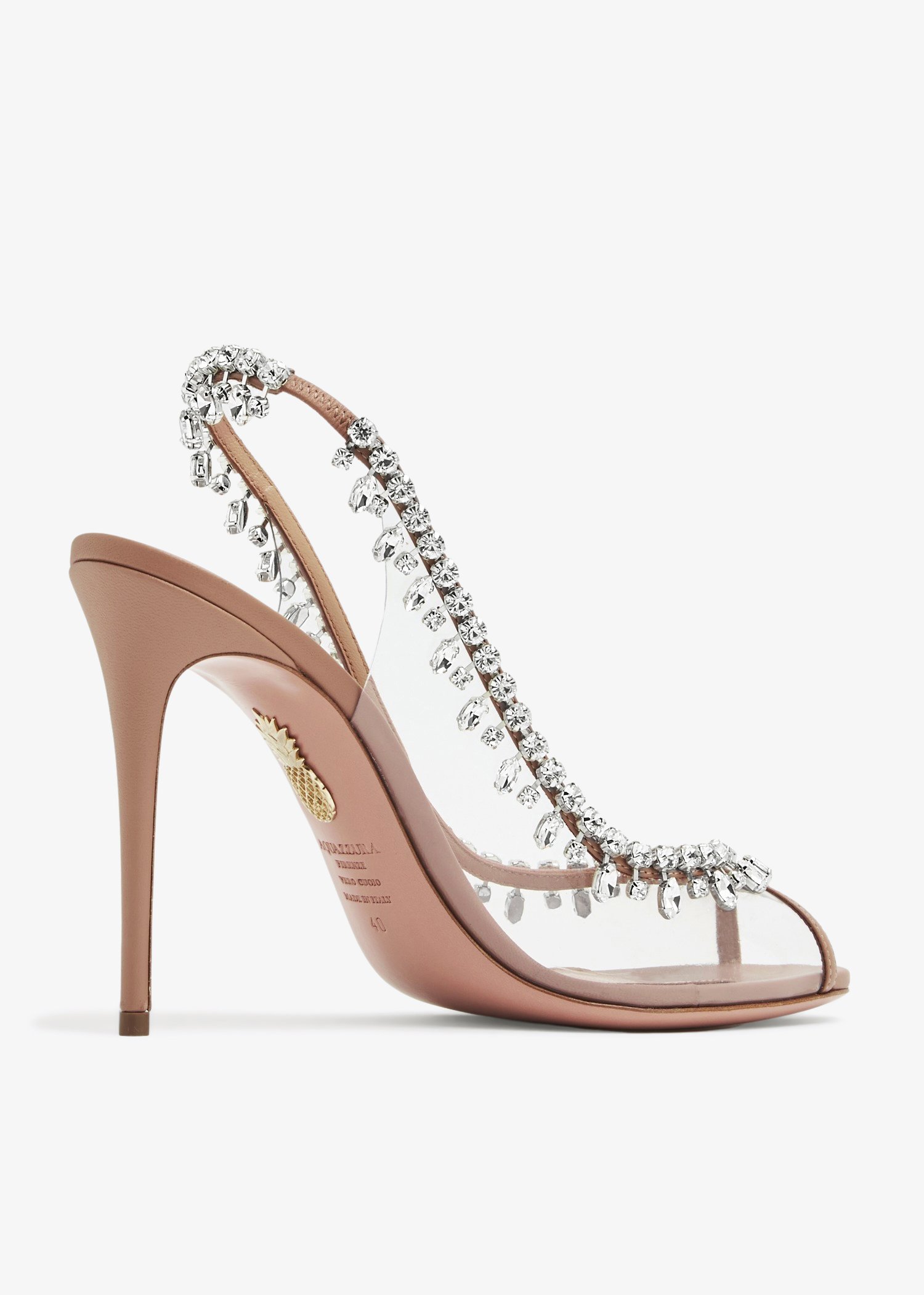 Aquazzura Temptation crystal sandals for Women - Pink in UAE 