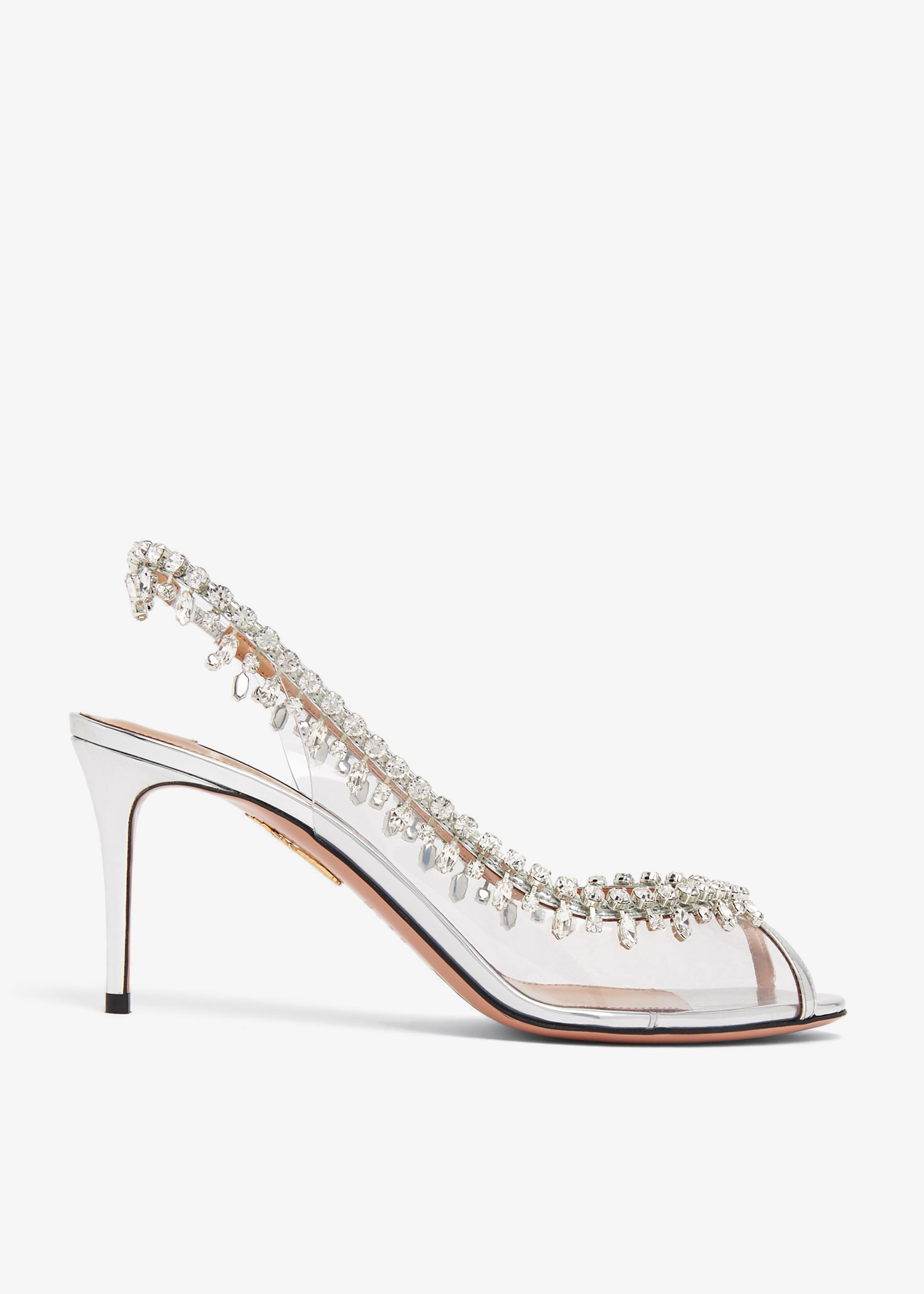 Aquazzura Temptation crystal sandals for Women Silver in UAE