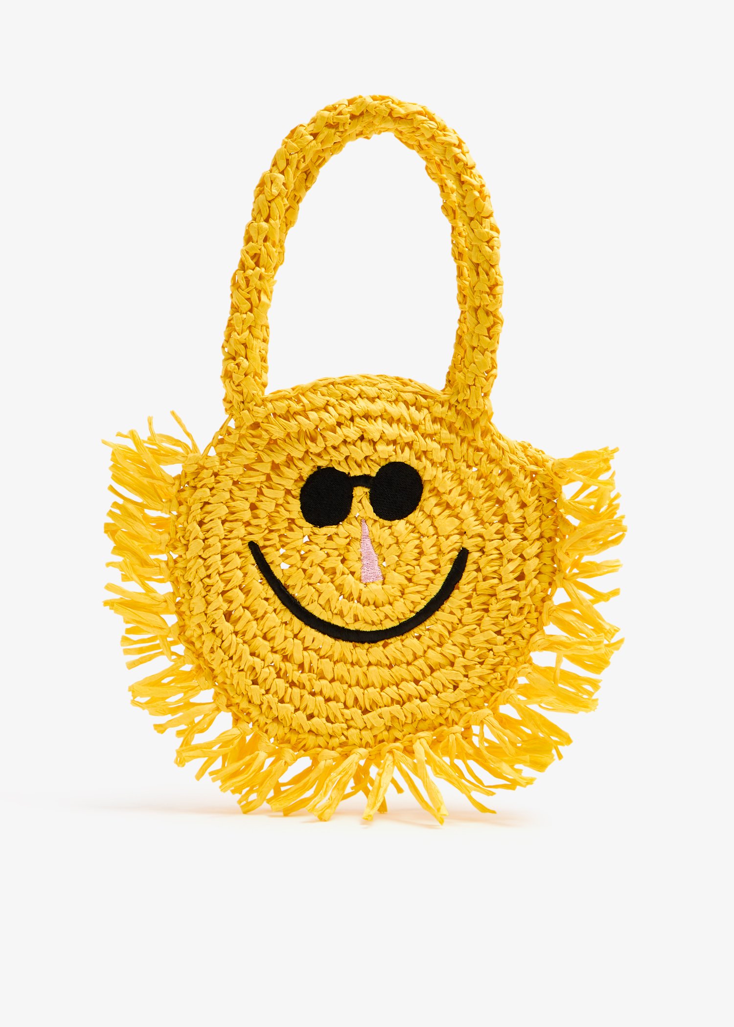 

Sunshine fringed basket bag, Yellow