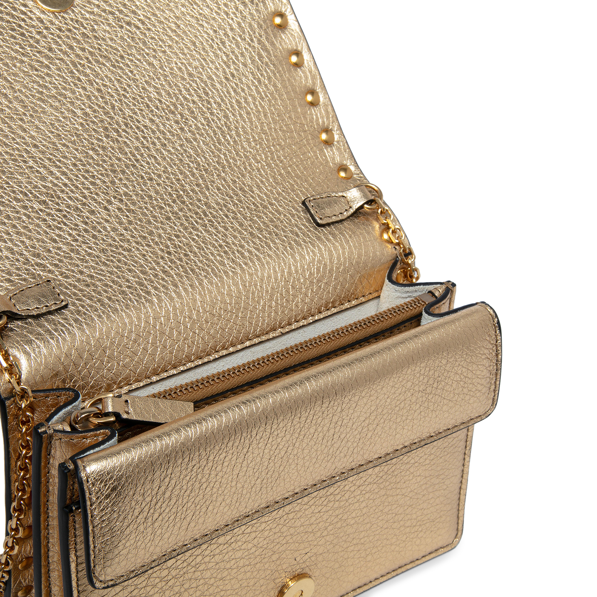 

Rockstud pouch, Gold