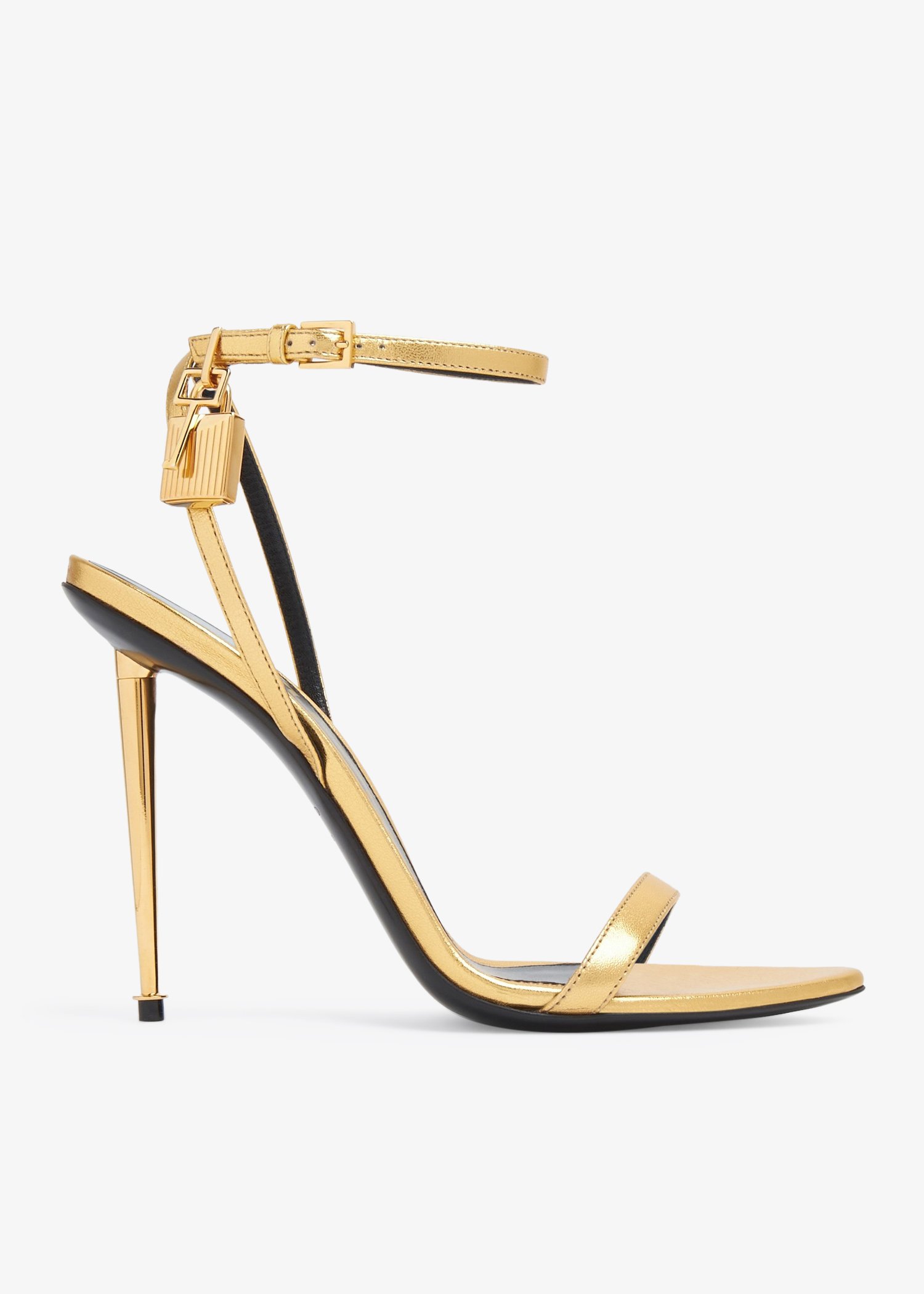 

Padlock naked sandals, Gold