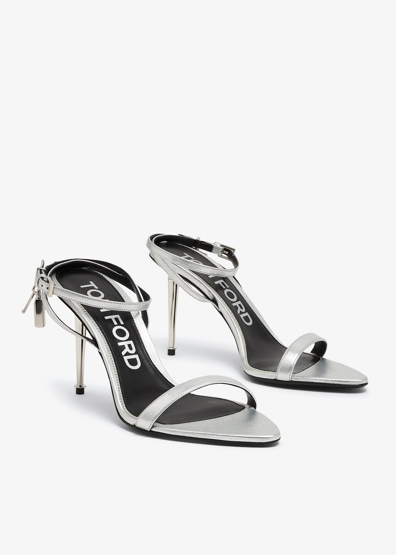 Tom Ford Padlock naked sandals for Women Silver in UAE Level Shoes