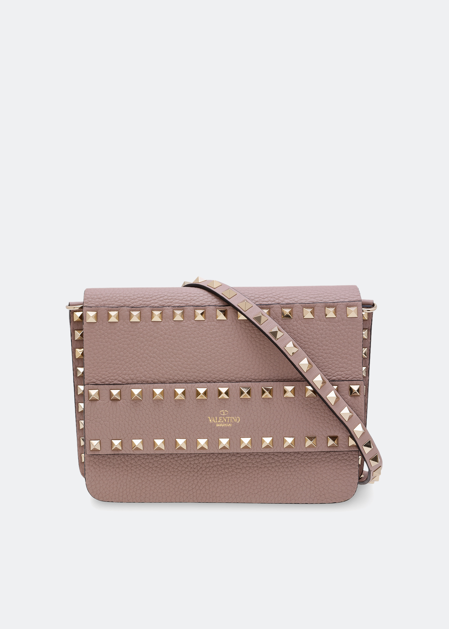 

Rockstud small crossbody bag, Beige