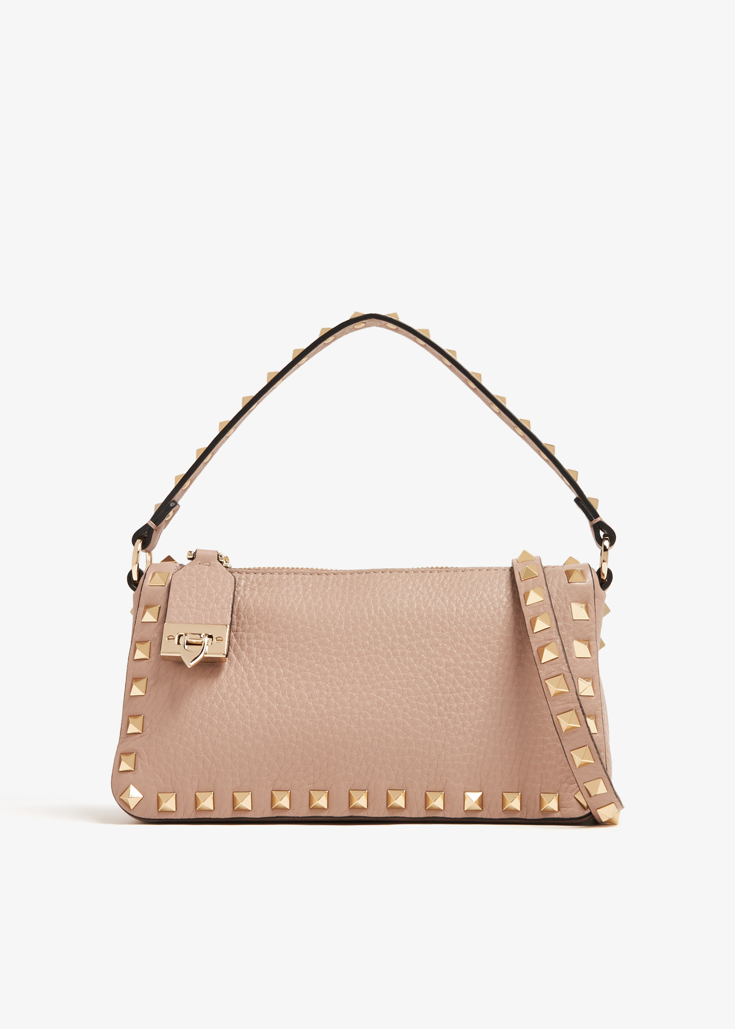 

Rockstud small crossbody bag, Beige