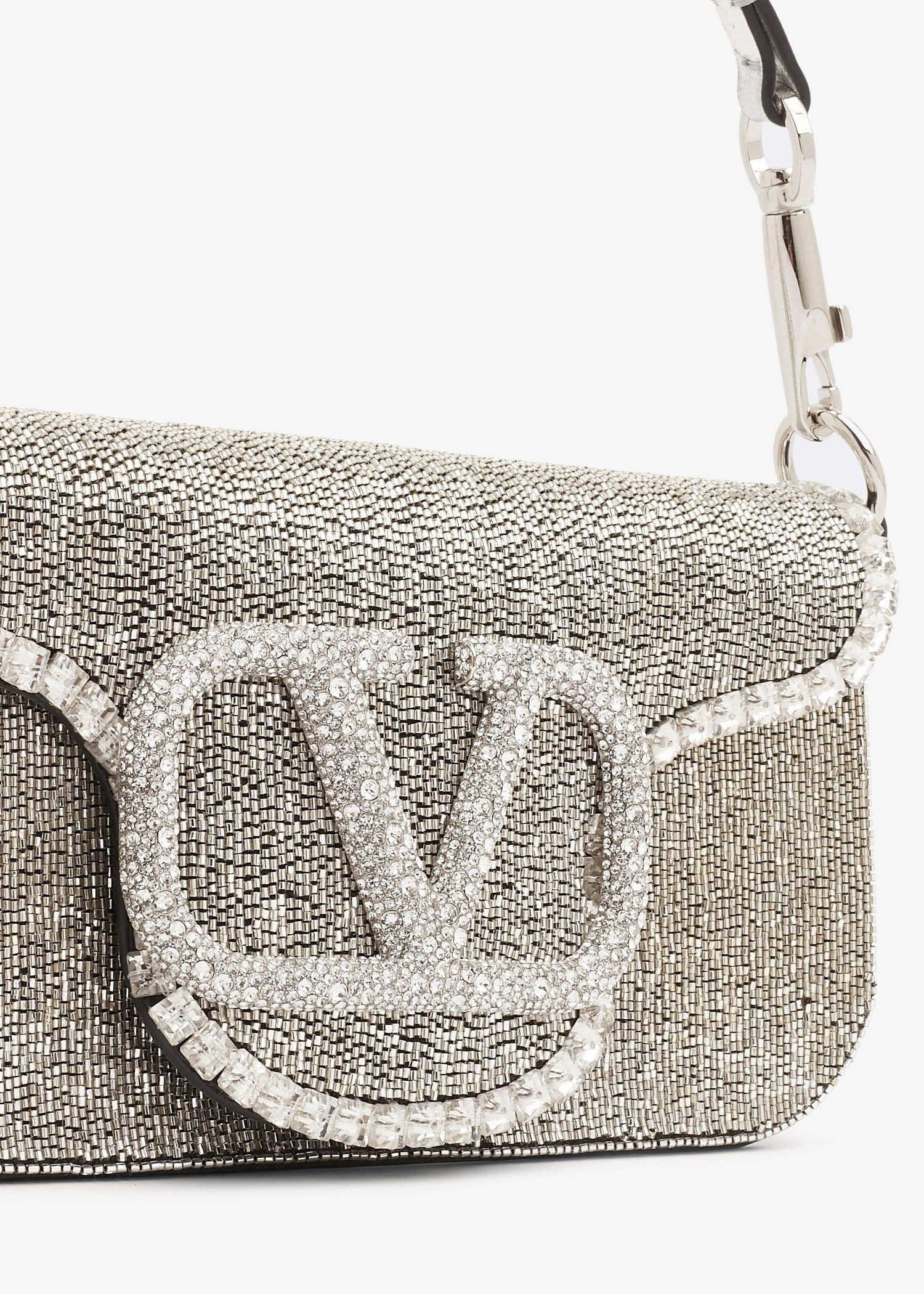 Valentino Garavani: Silver Small Locò Bag