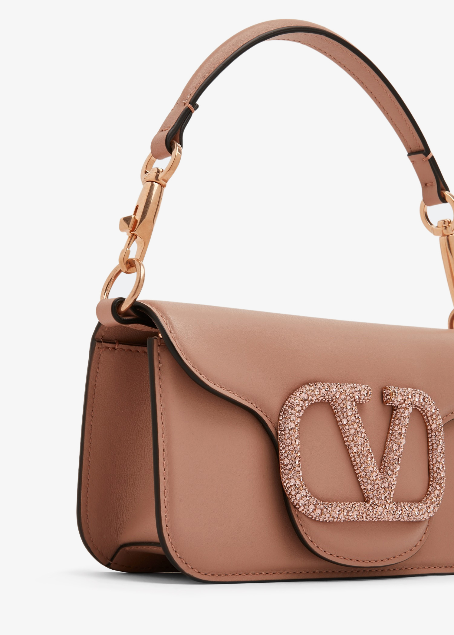 Valentino Garavani Locò Mini V-Logo Leather Shoulder Bag