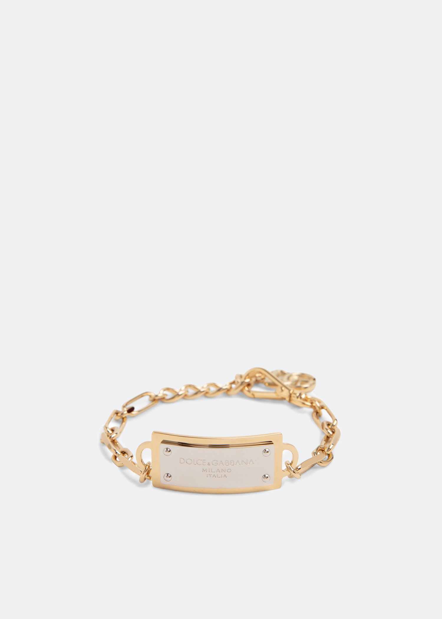 

Logo plate chain bracelet, Gold