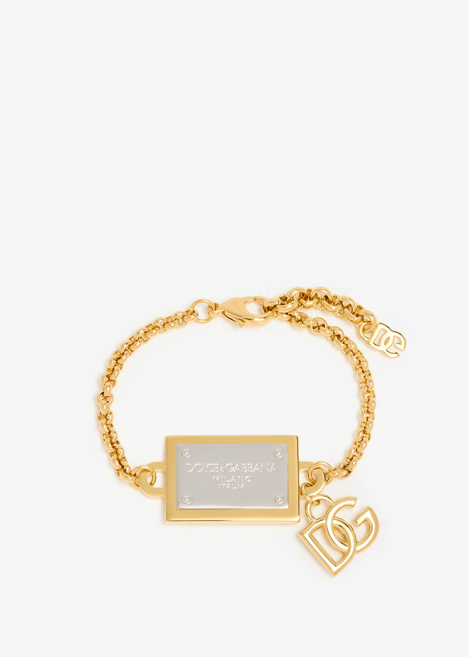 

DG logo tag charm bracelet, Gold