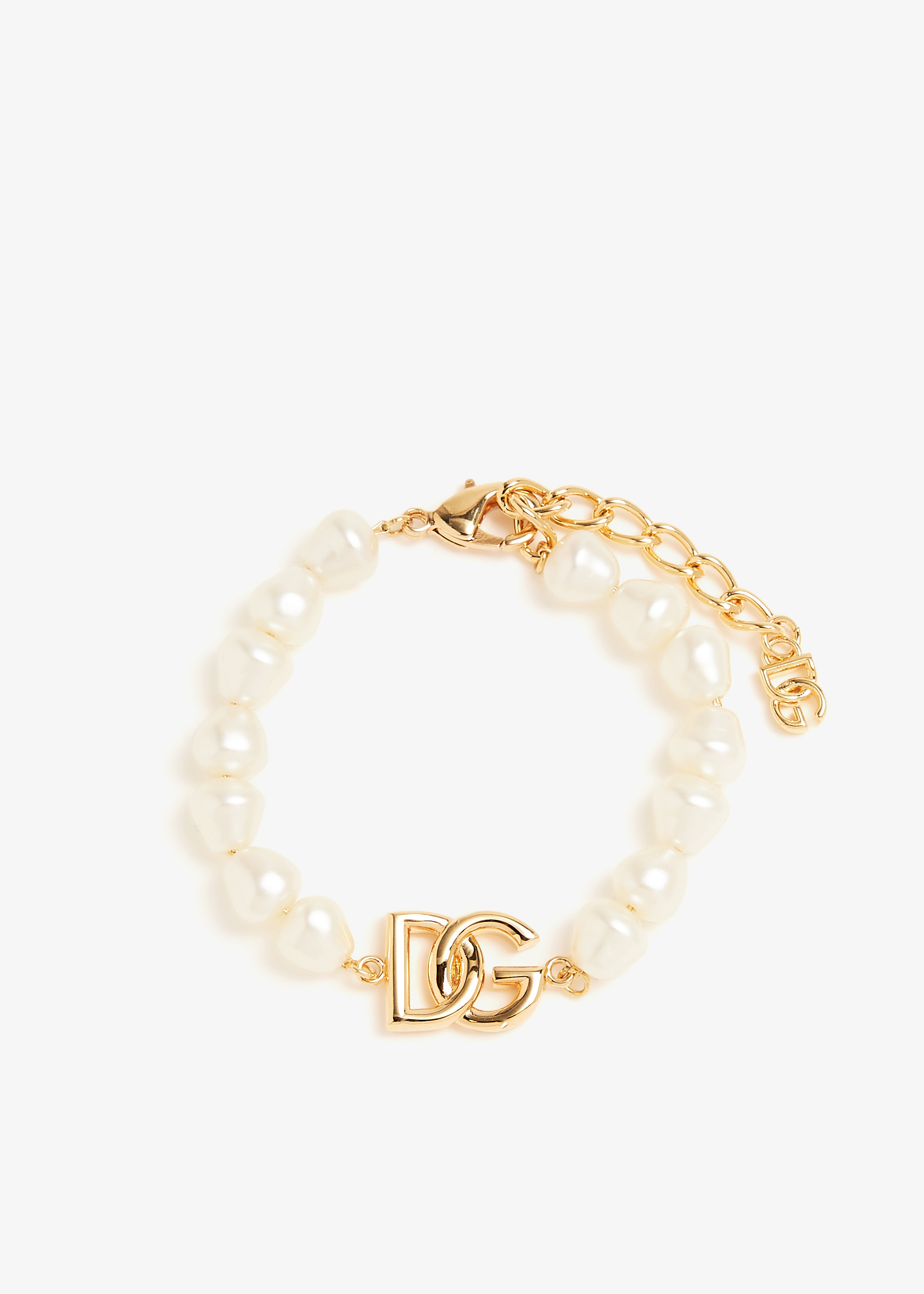 

Pearls and DG logo link bracelet, White