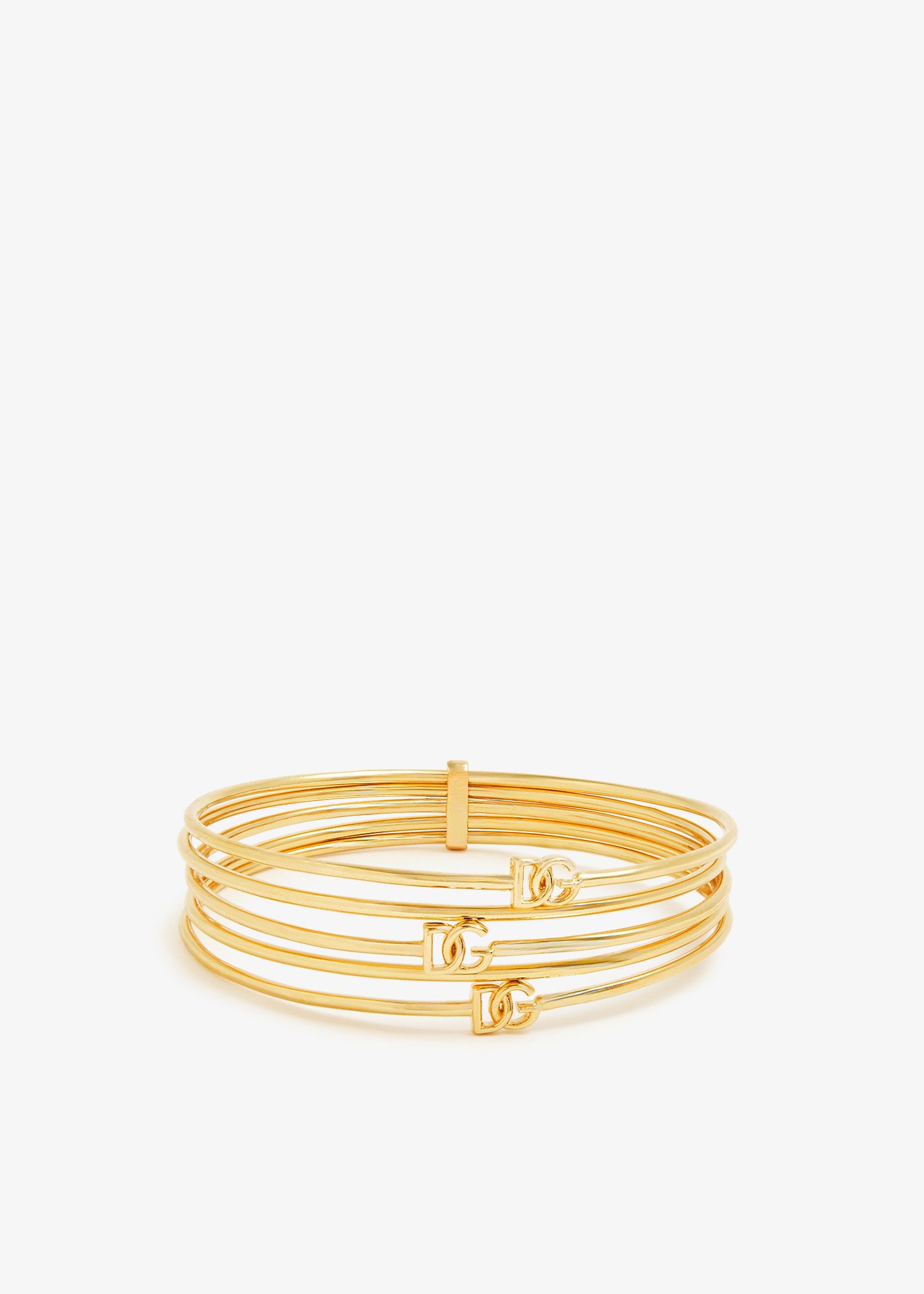 

DG logo rigid multi-hoop bangle, Gold