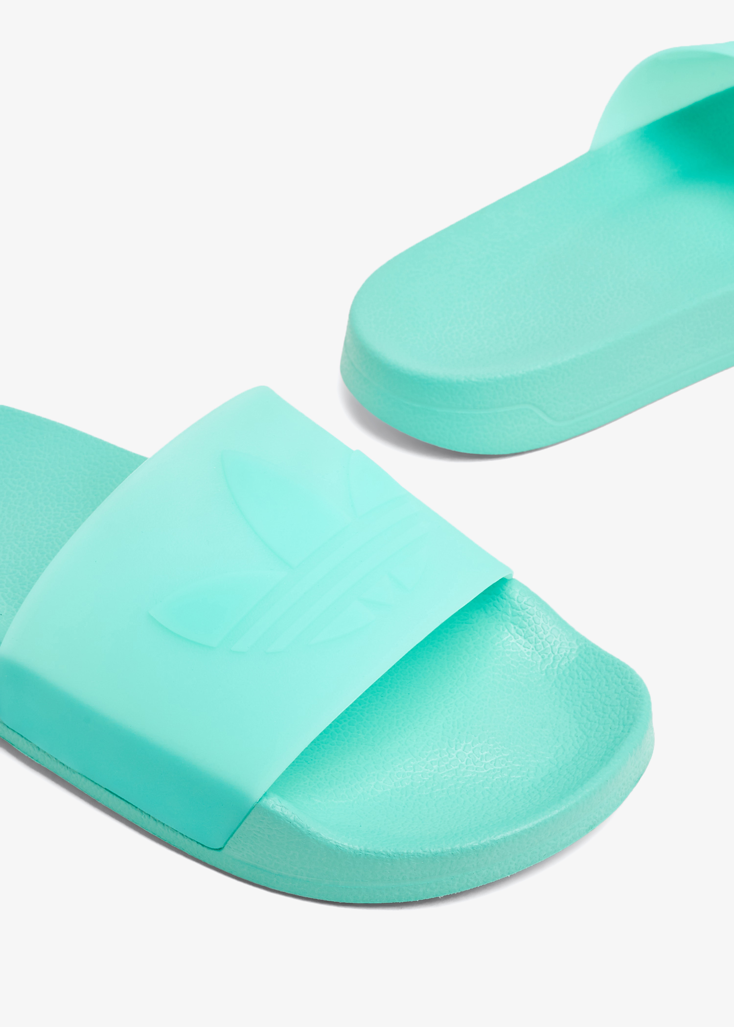 Mint green adidas outlet slides