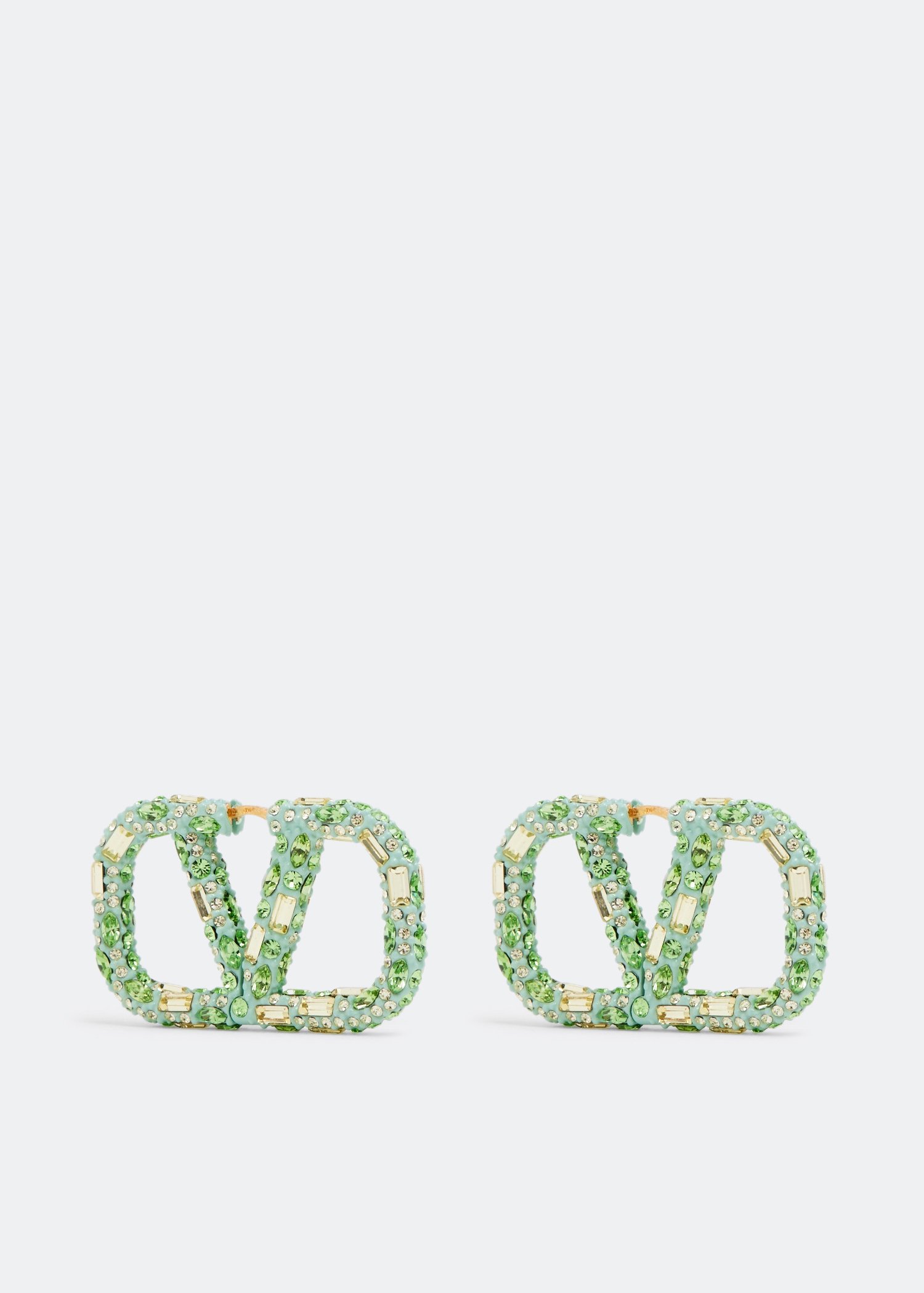 

VLogo Signature strass earrings, Green