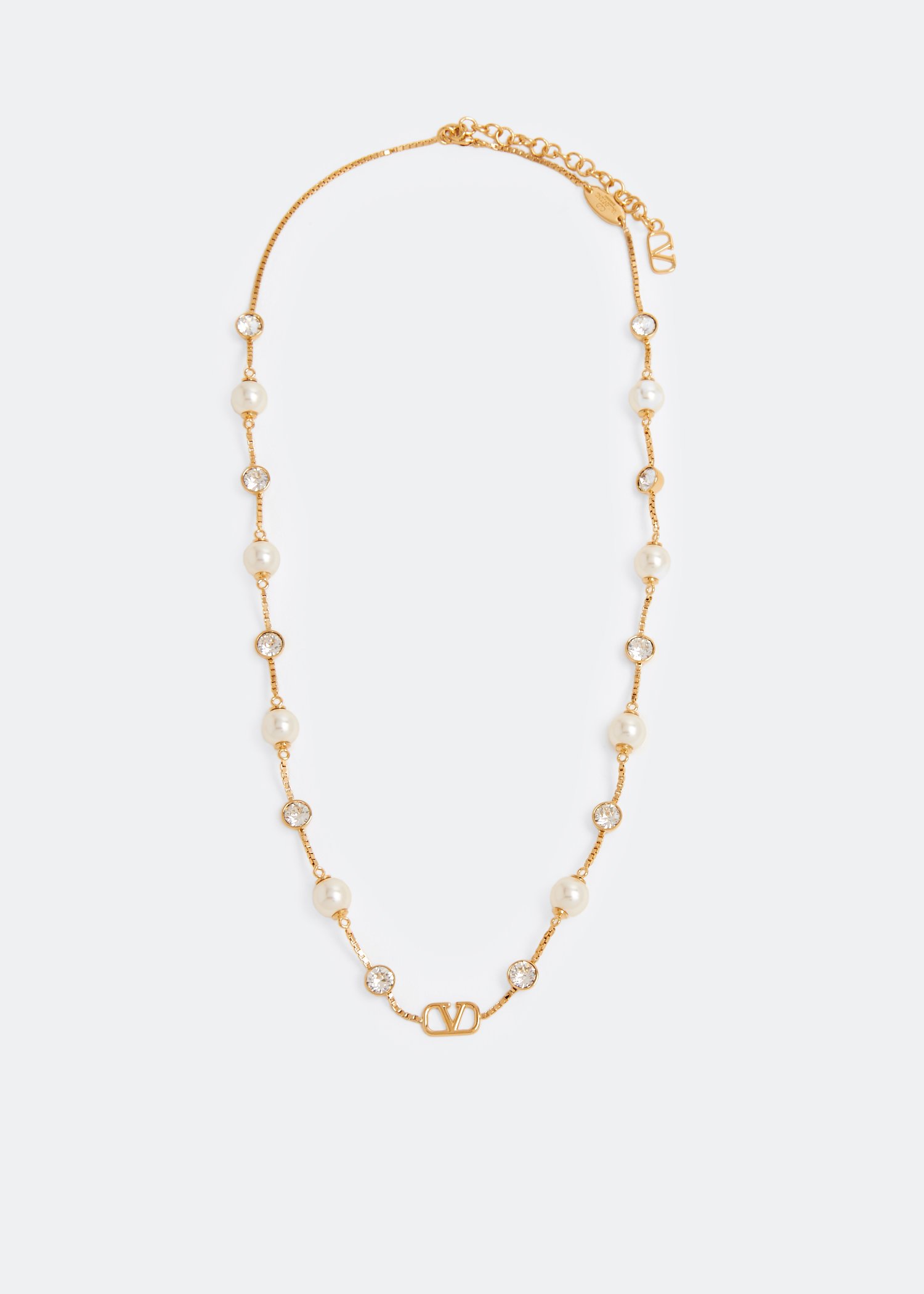 

VLogo Signature pearl necklace, Gold