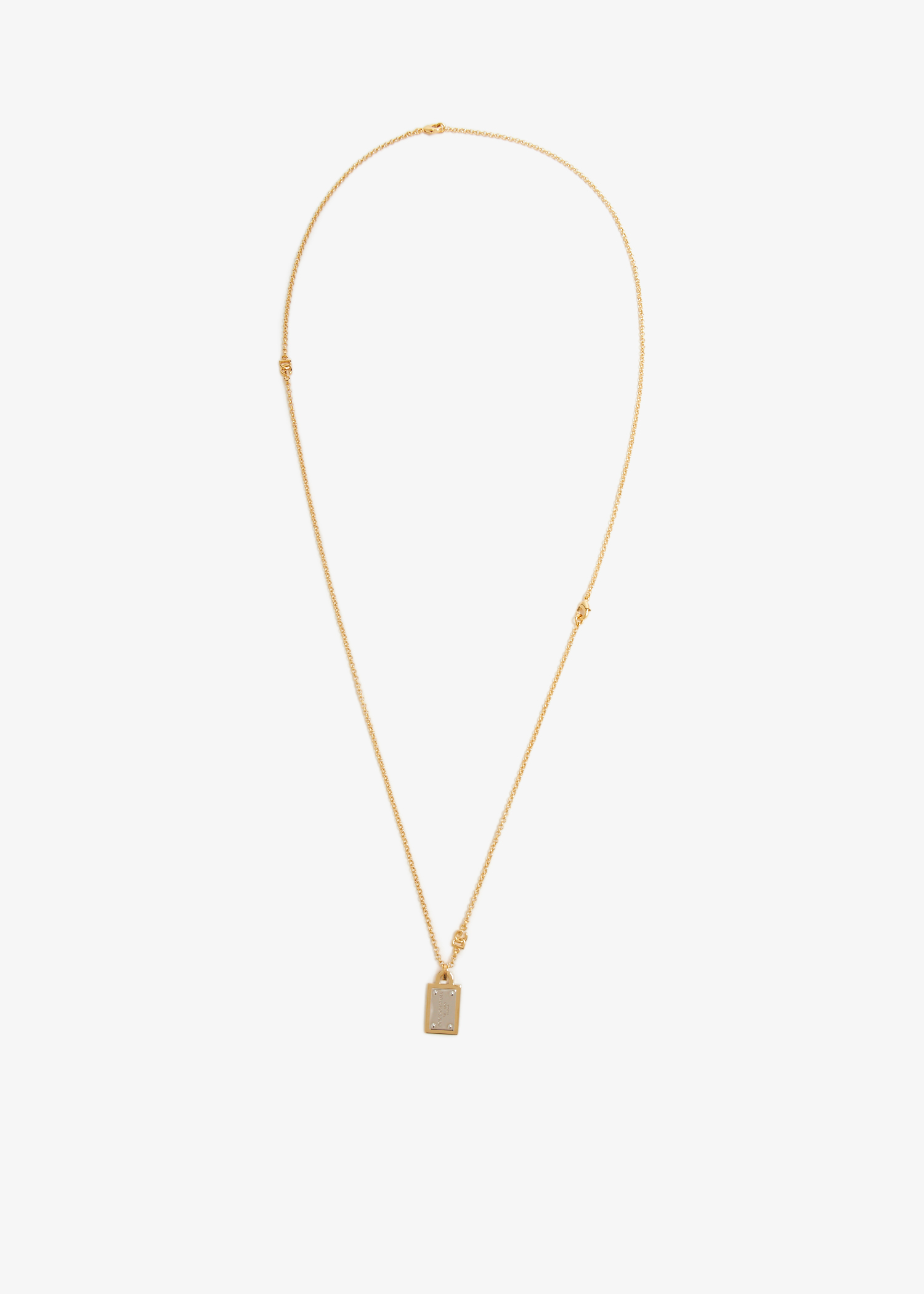 

Logo tag necklace, Gold