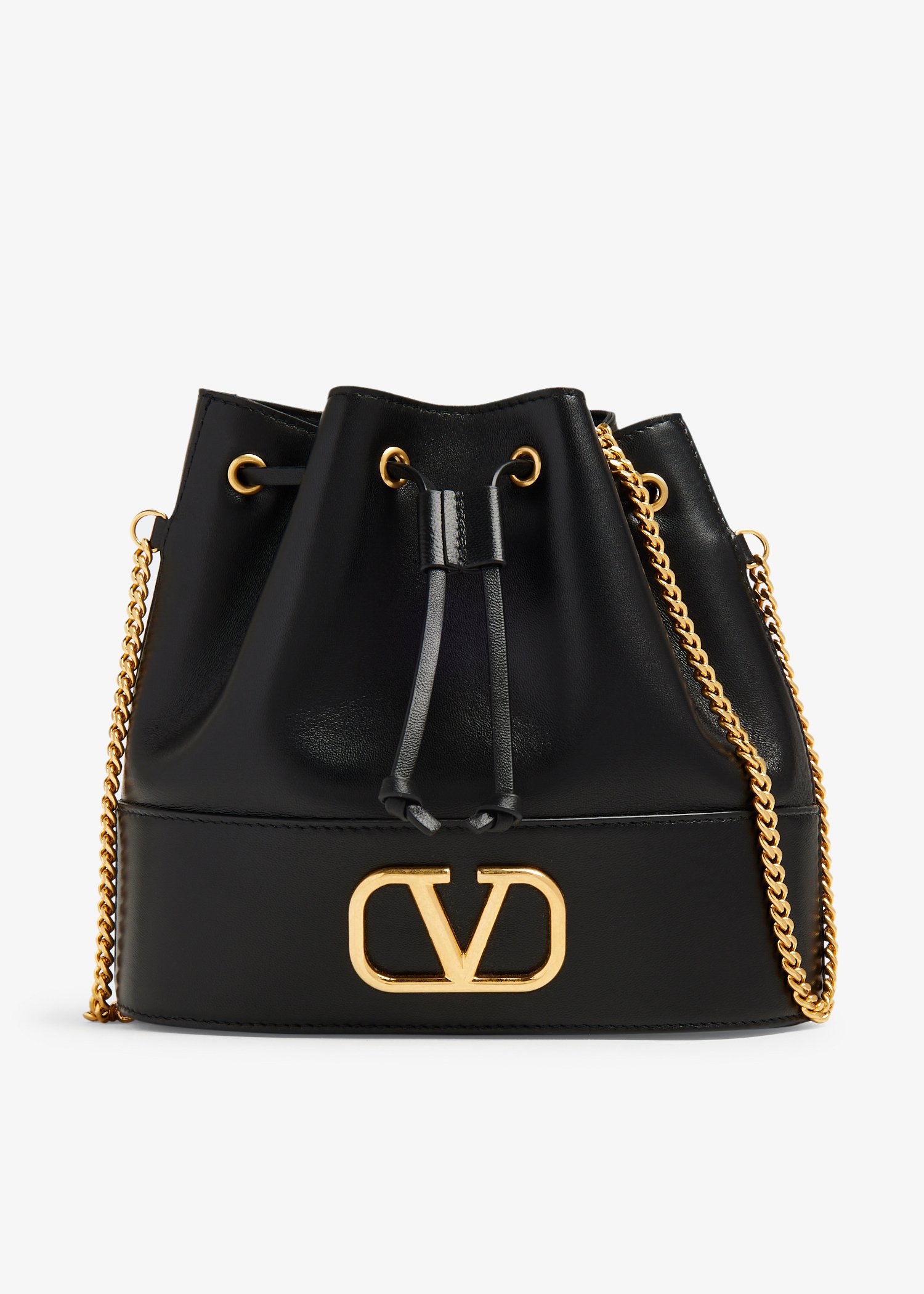 

VLogo Signature mini bucket bag, Black