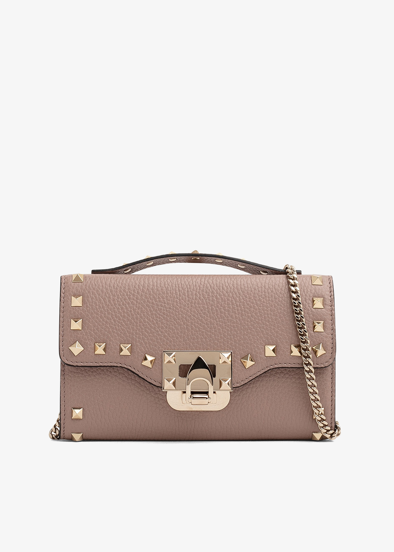 

Rockstud chain wallet, Beige