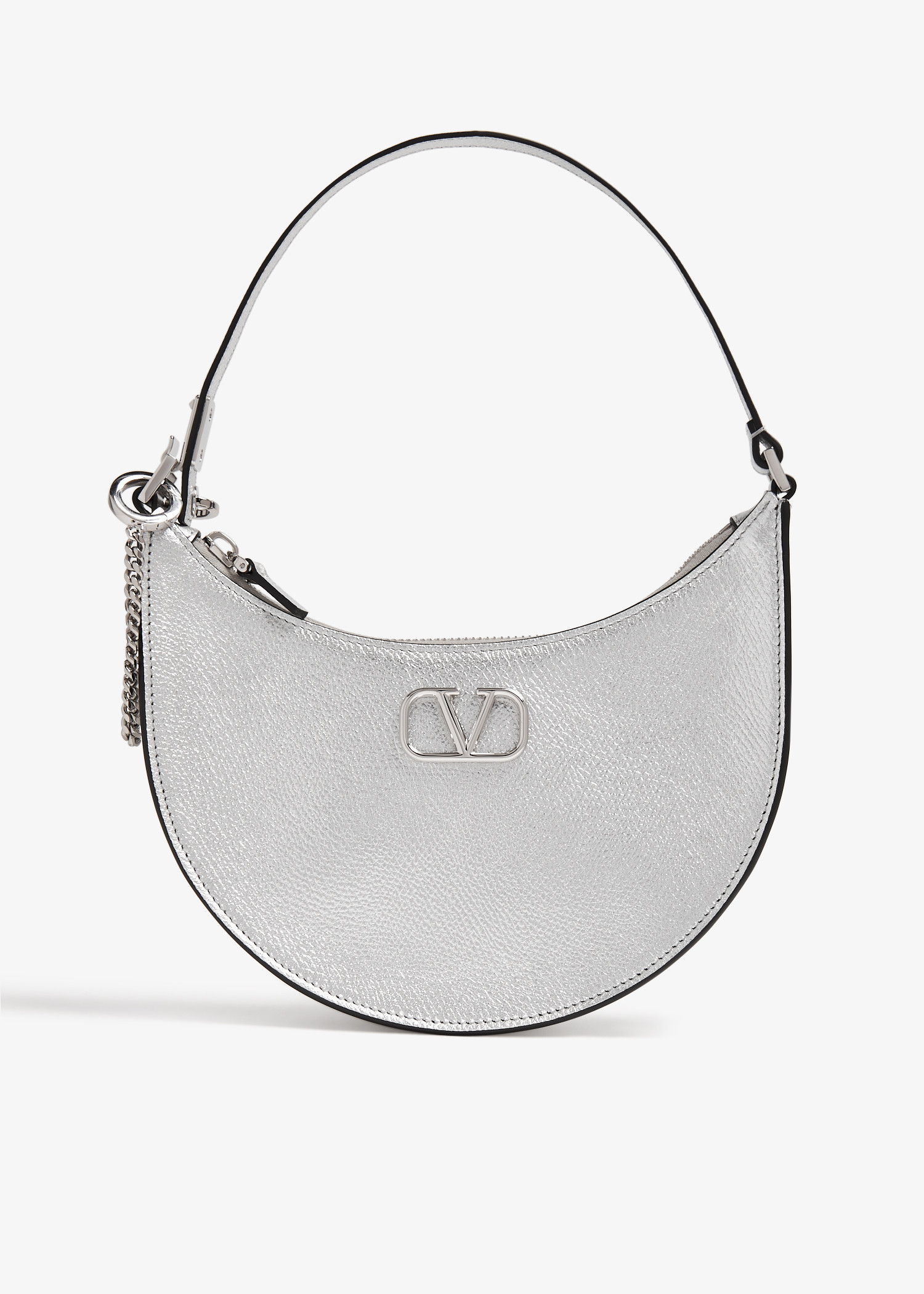 

VLogo Signature mini hobo bag, Silver