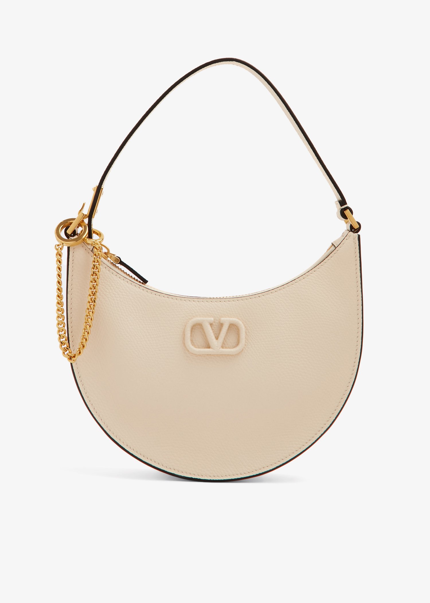 

VLogo Signature mini hobo bag, White