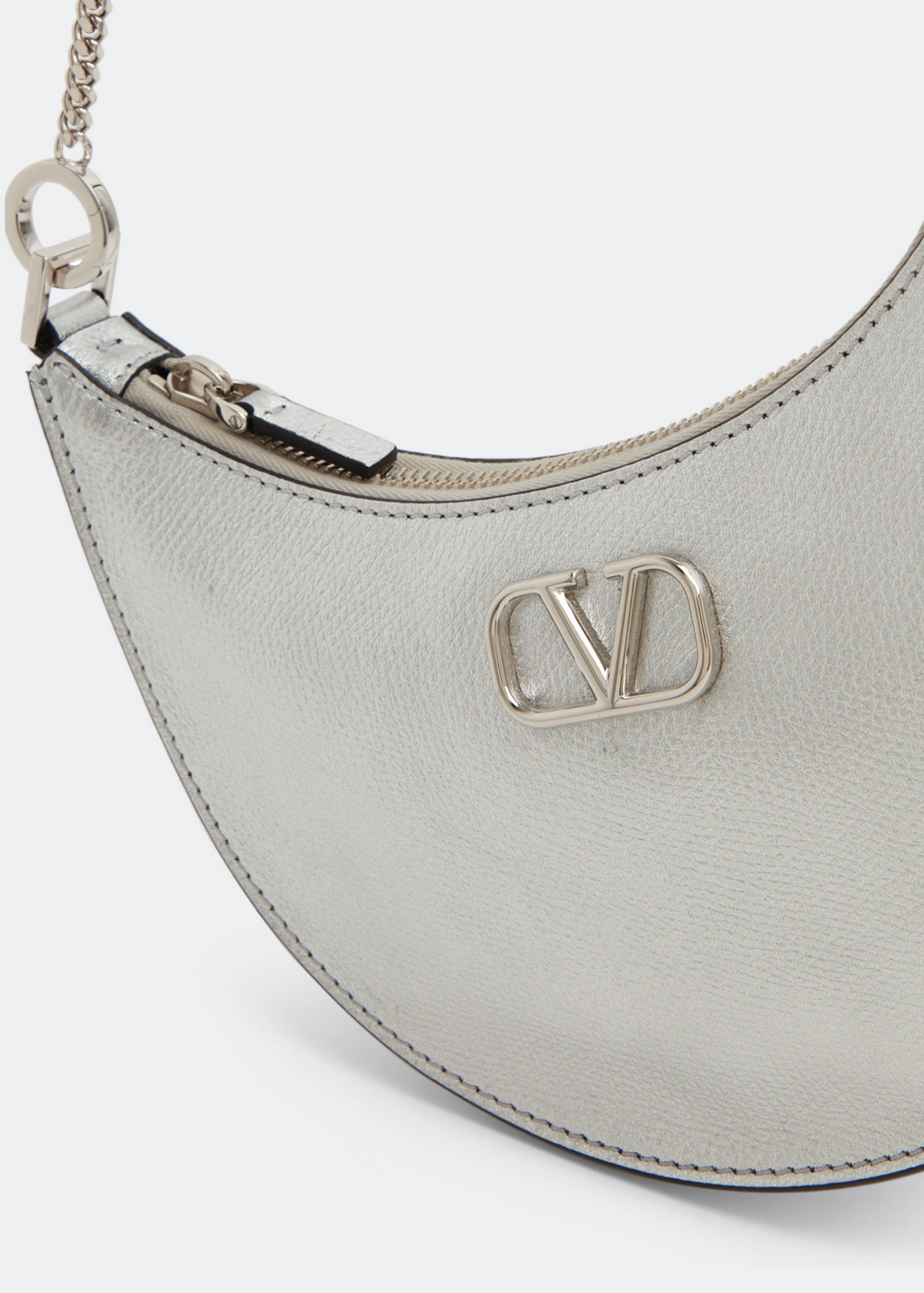 

VLogo Signature mini hobo bag, Silver