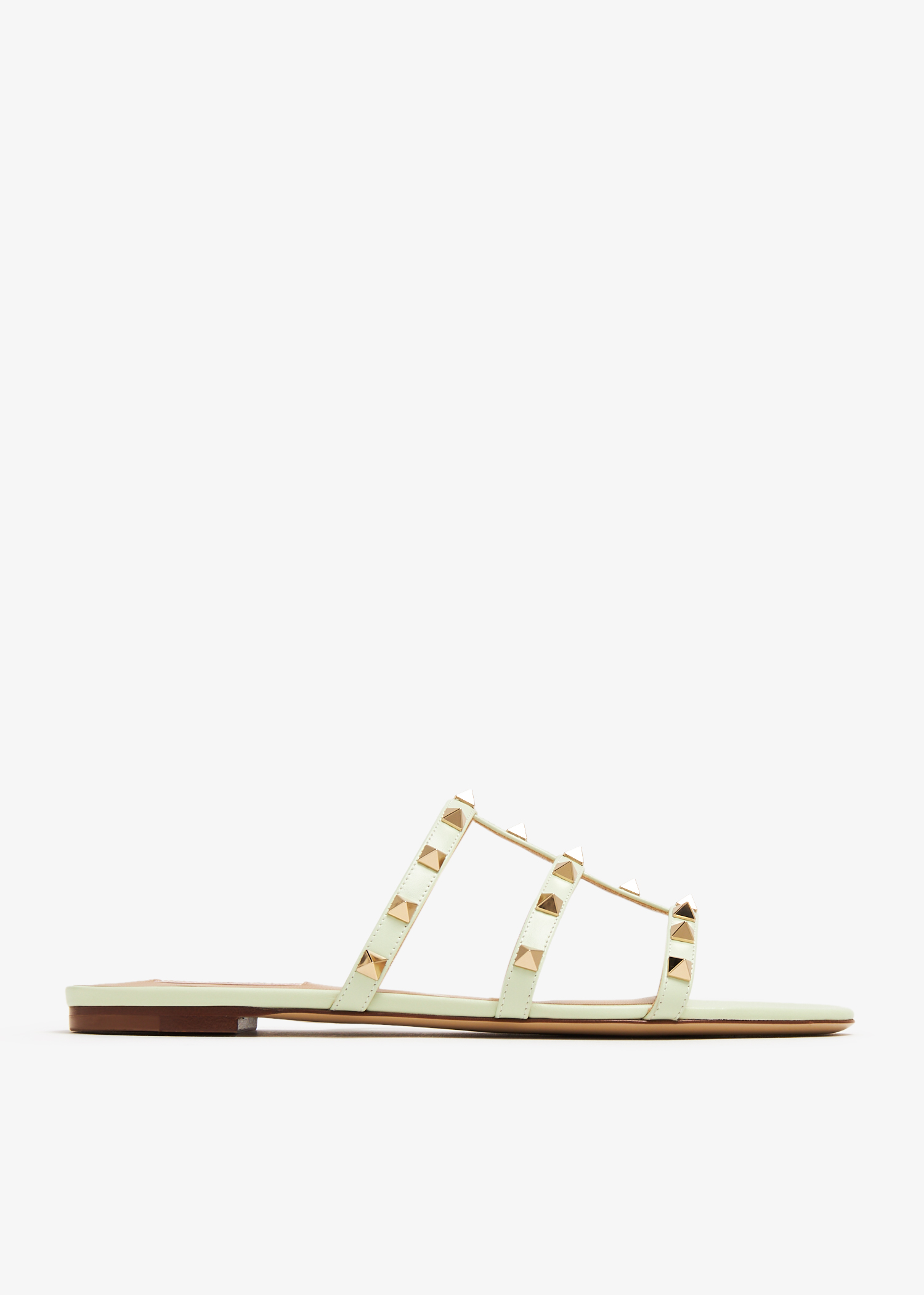 

Rockstud flat sandals, Green