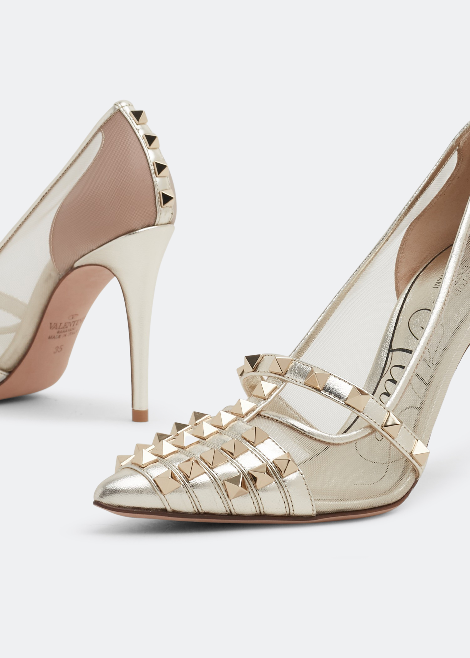 

Rockstud Alcove pumps, Metallic