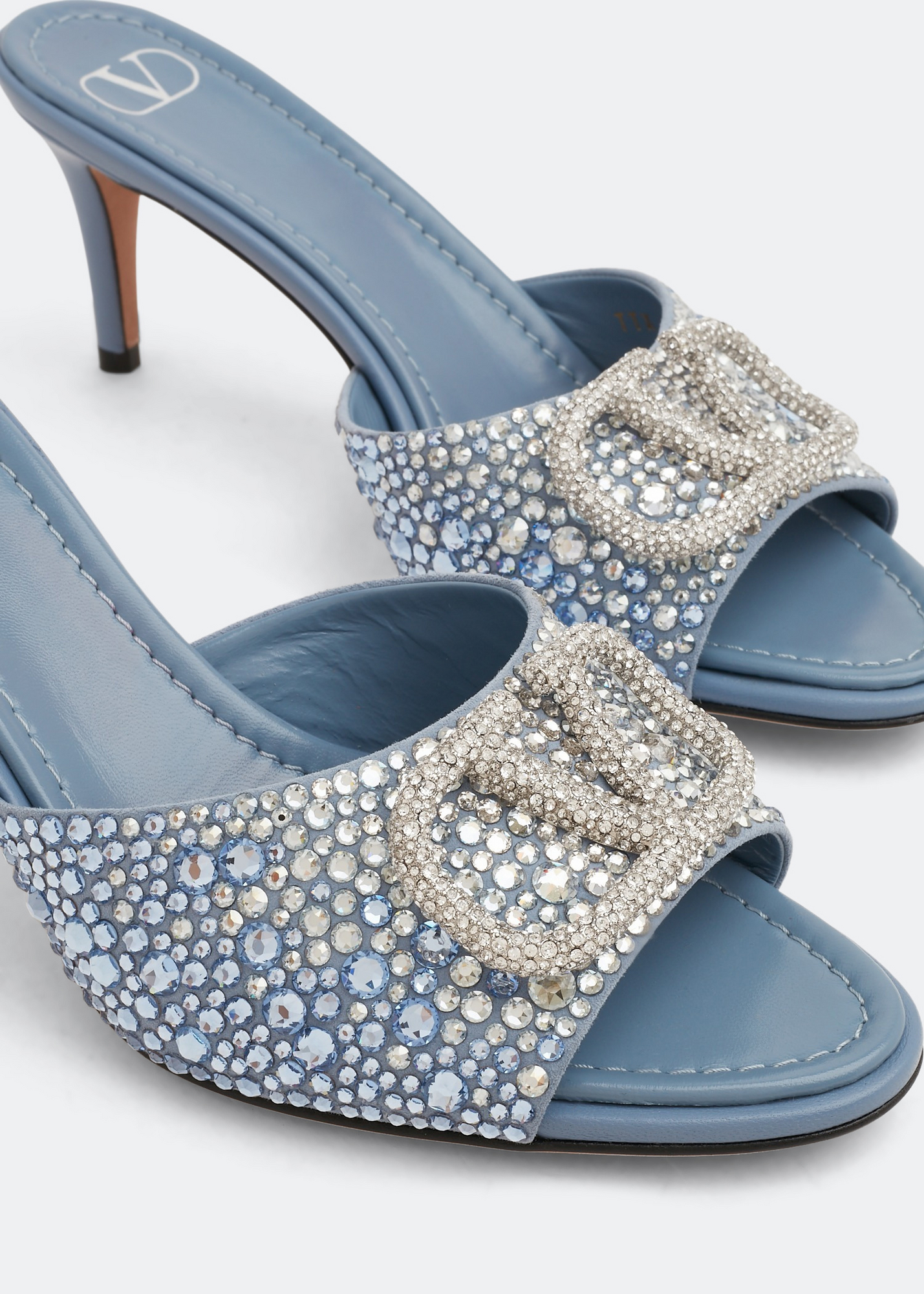 

VLogo Signature embellished mules, Blue