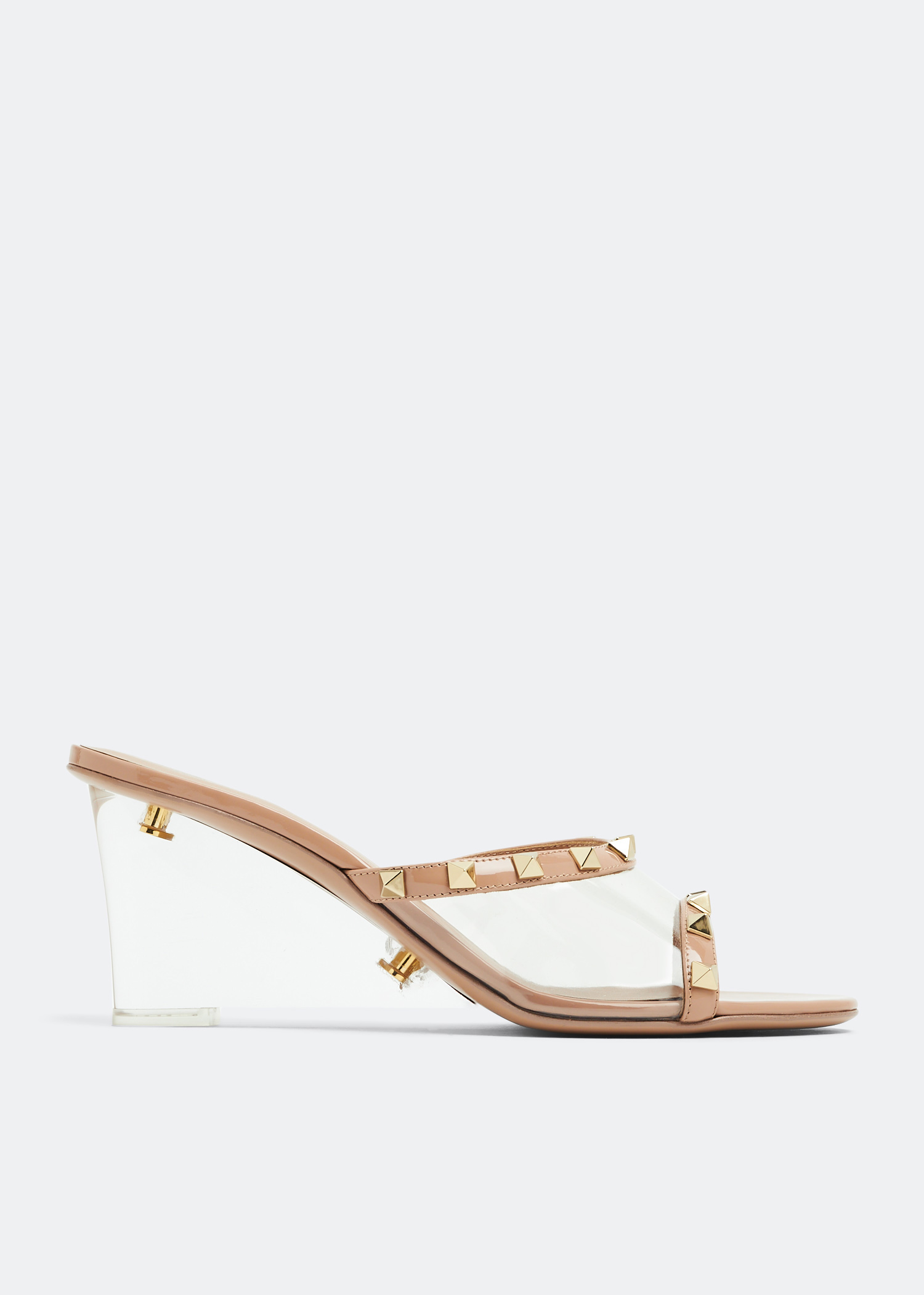 

Rockstud slide sandals, Pink