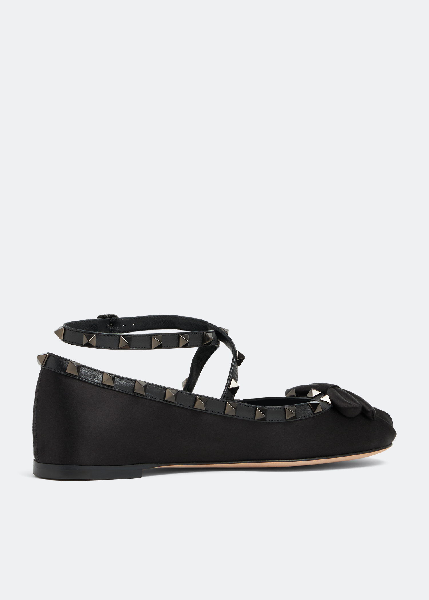 Valentino Garavani Rockstud satin ballerinas for Women - Black in 