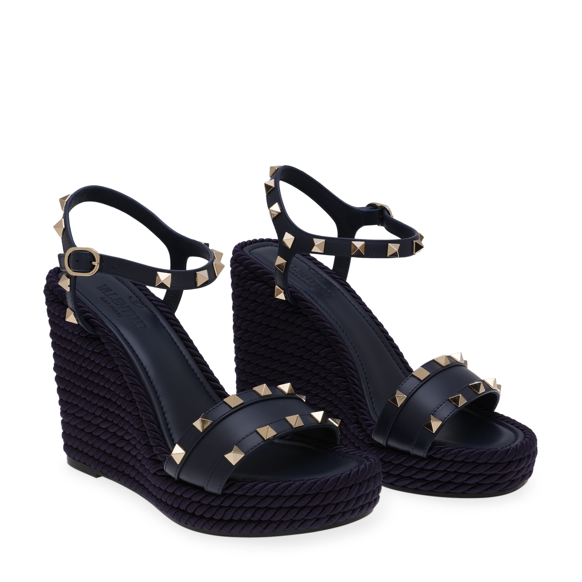 

Rockstud espadrille sandals, Blue