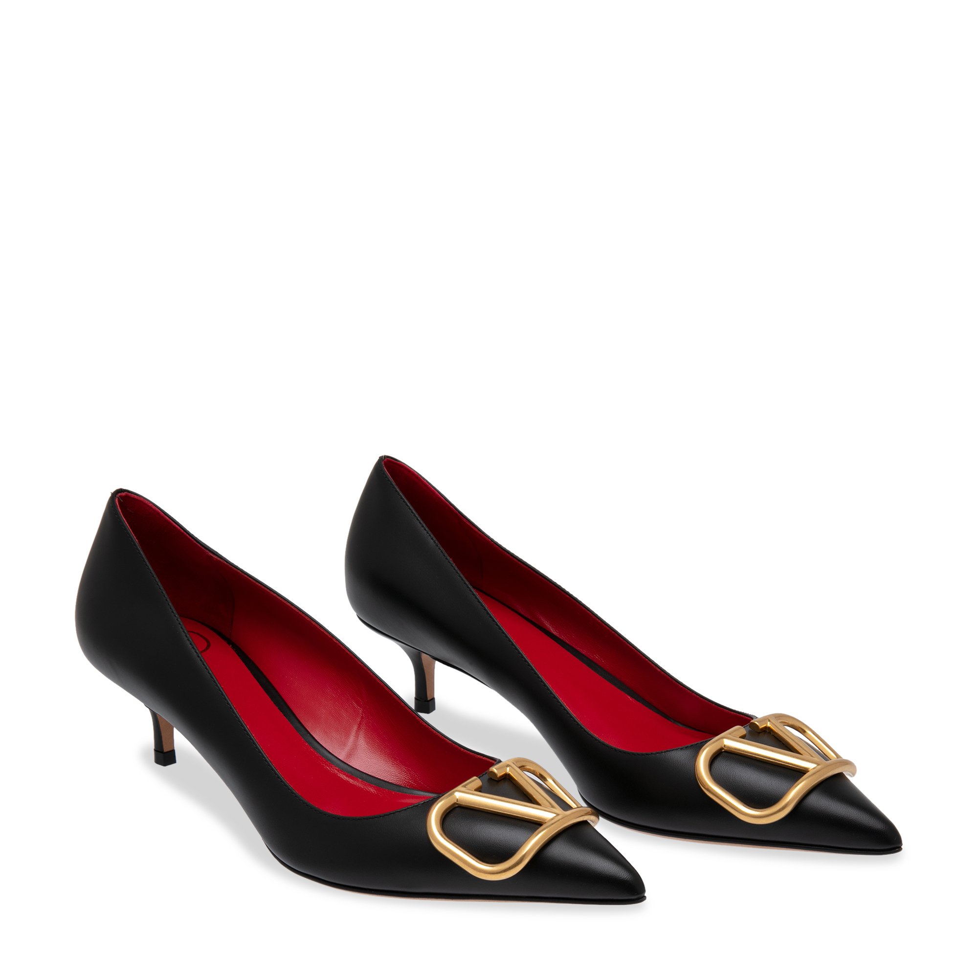 

VLogo leather pumps, Black