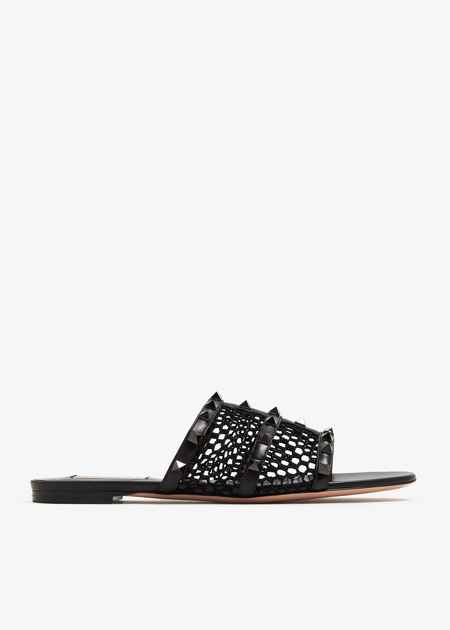 

Rockstud flat sandals, Black