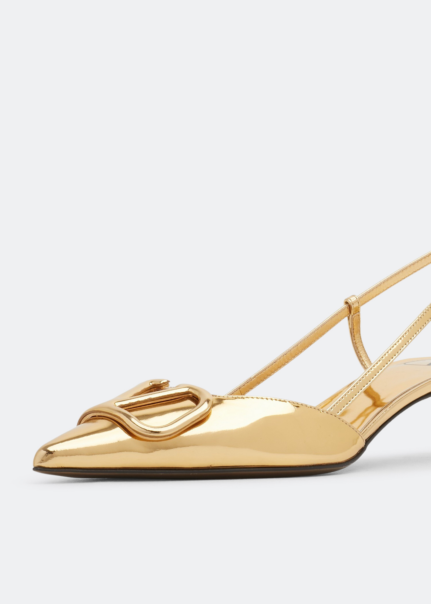 

VLogo Signature slingback pumps, Gold