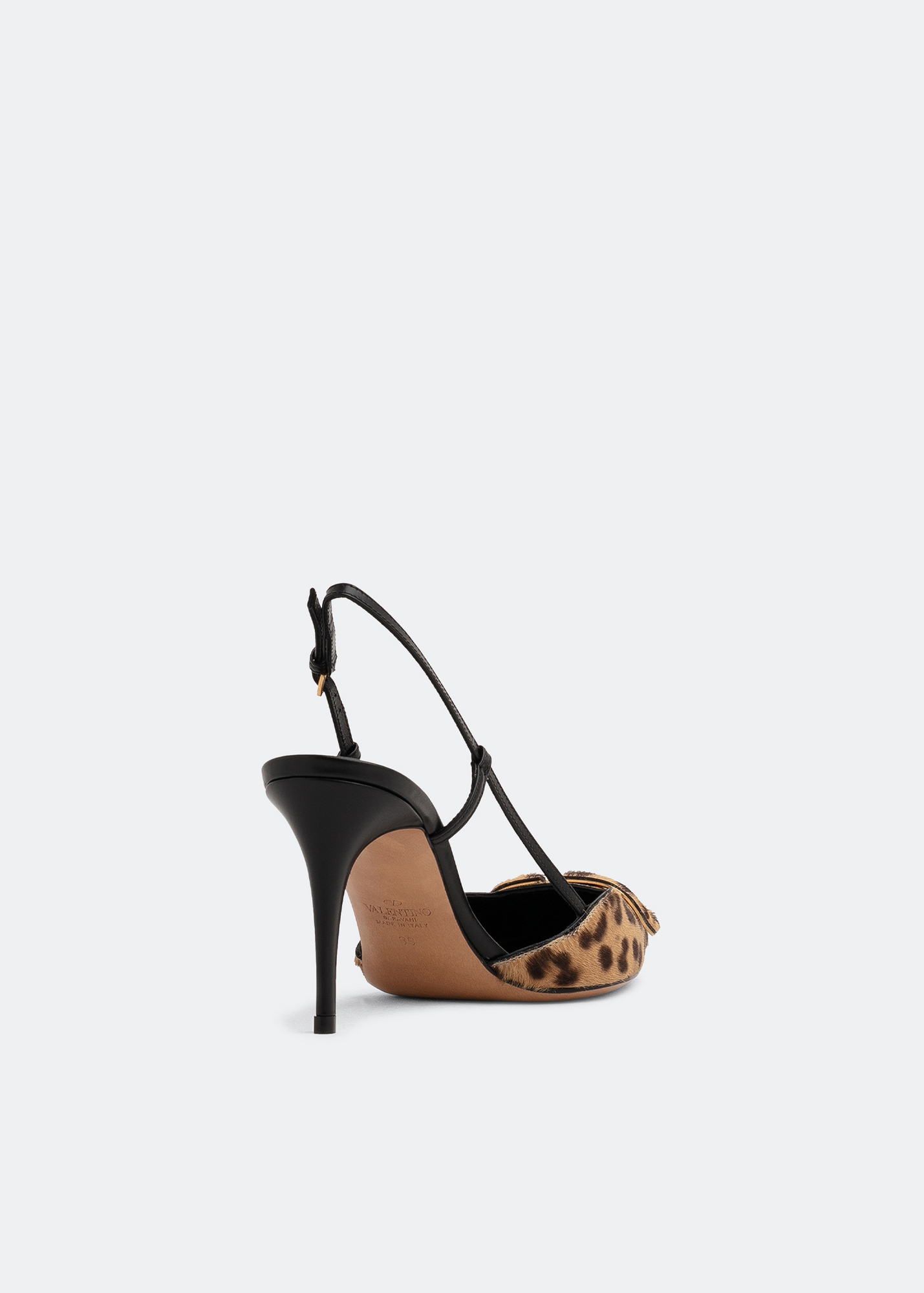 

VLogo Signature slingback pumps, Animal print