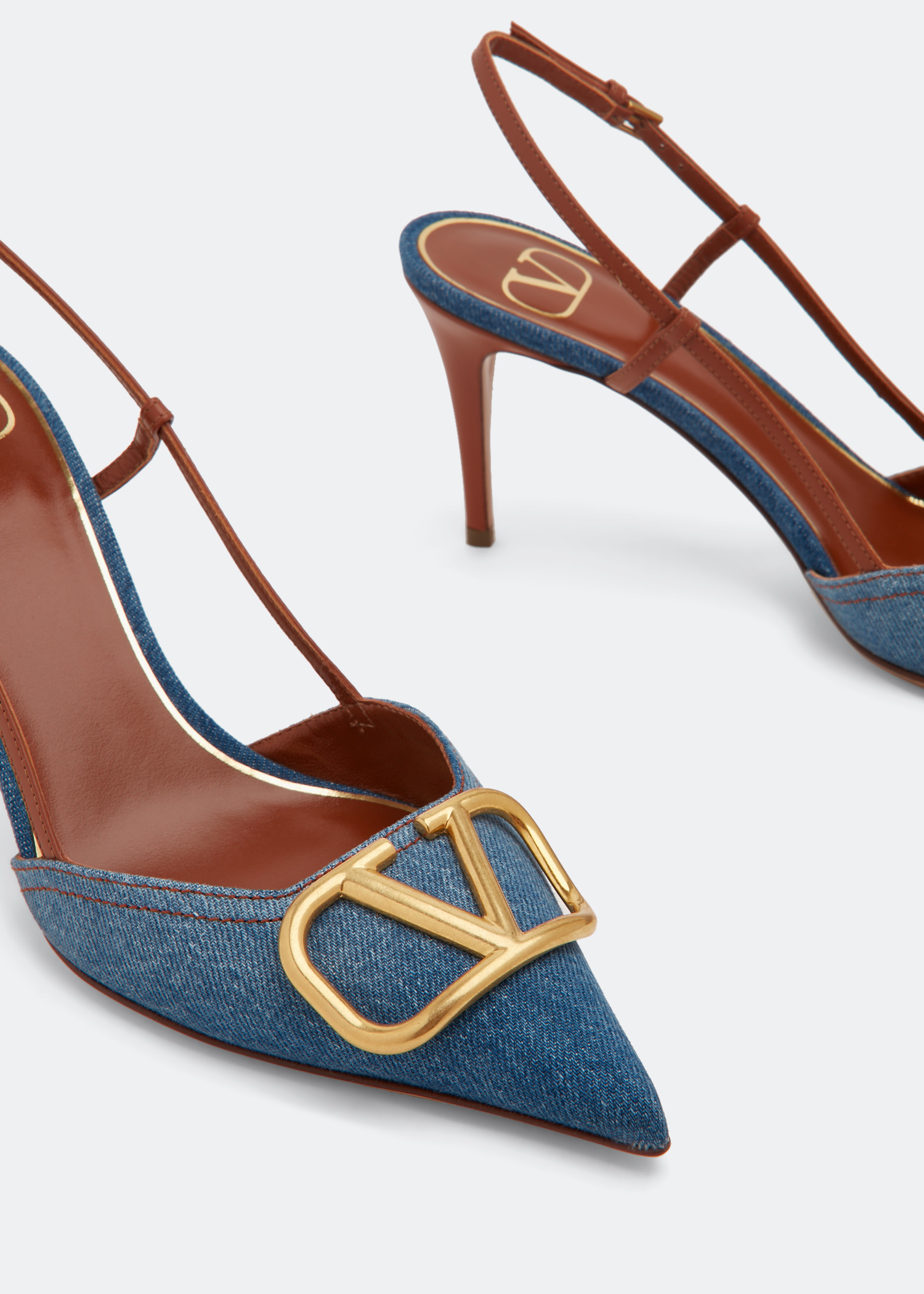 

VLogo Signature slingback pumps, Blue