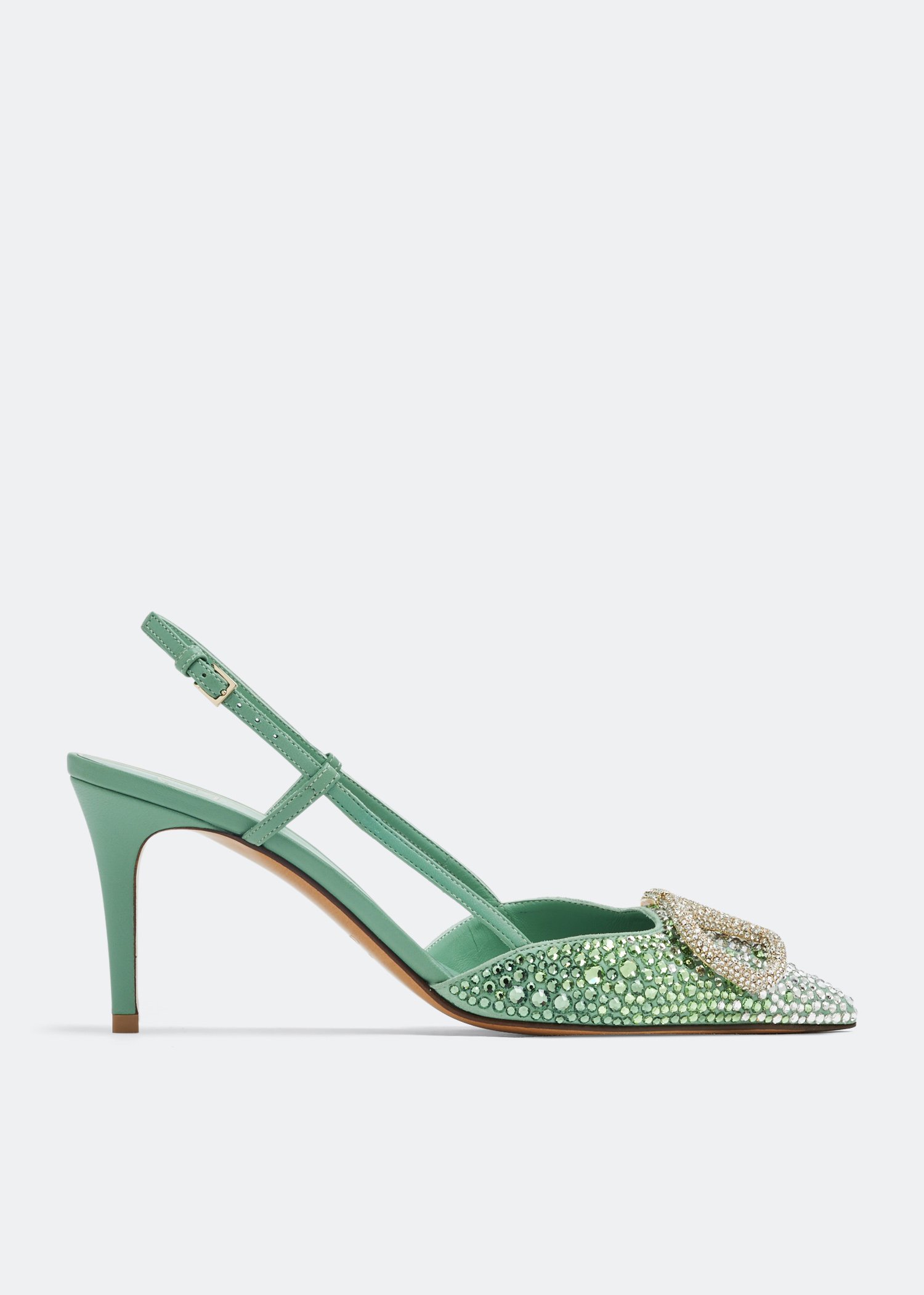 

VLogo Signature embellished pumps, Green