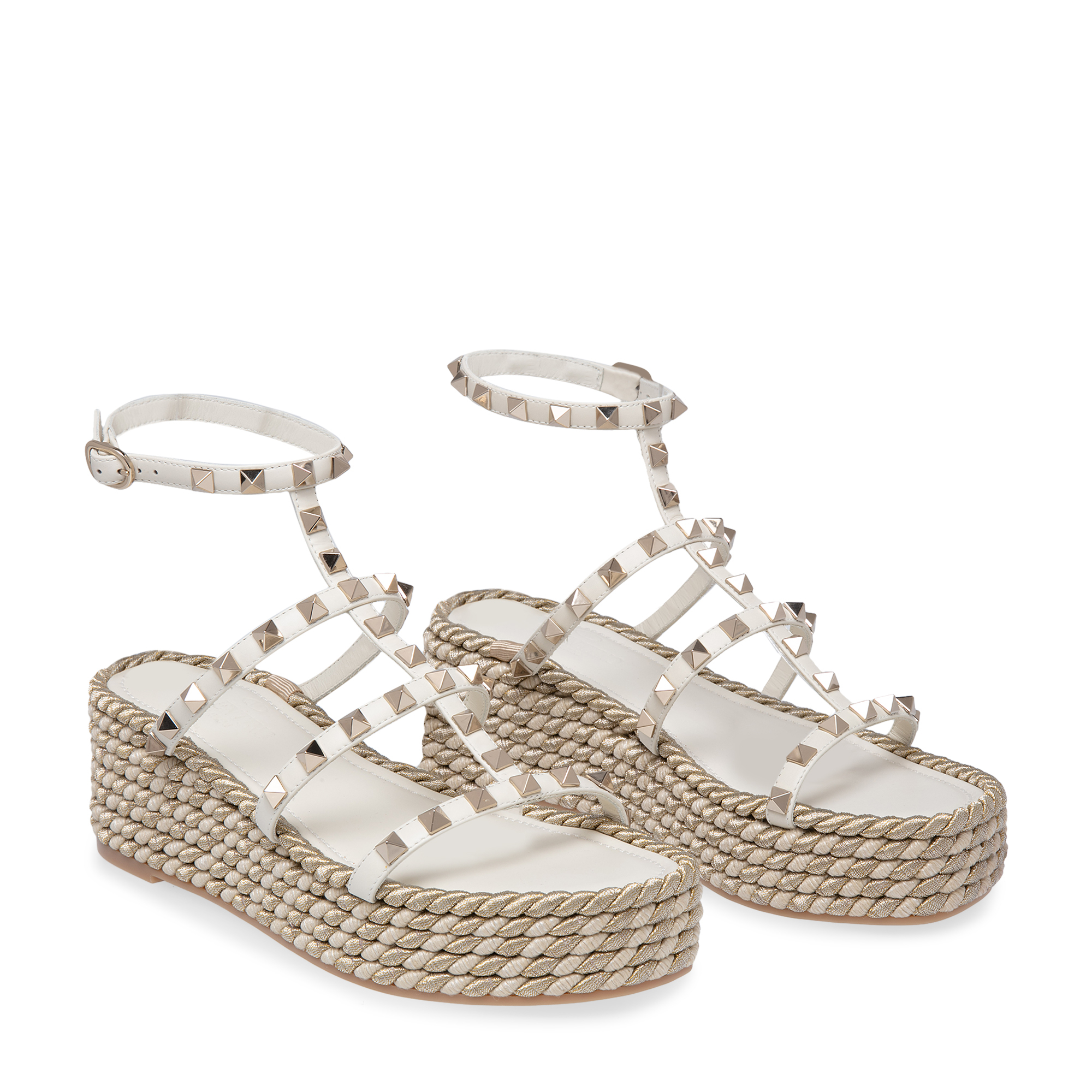 

Rockstud Torchon sandals, White