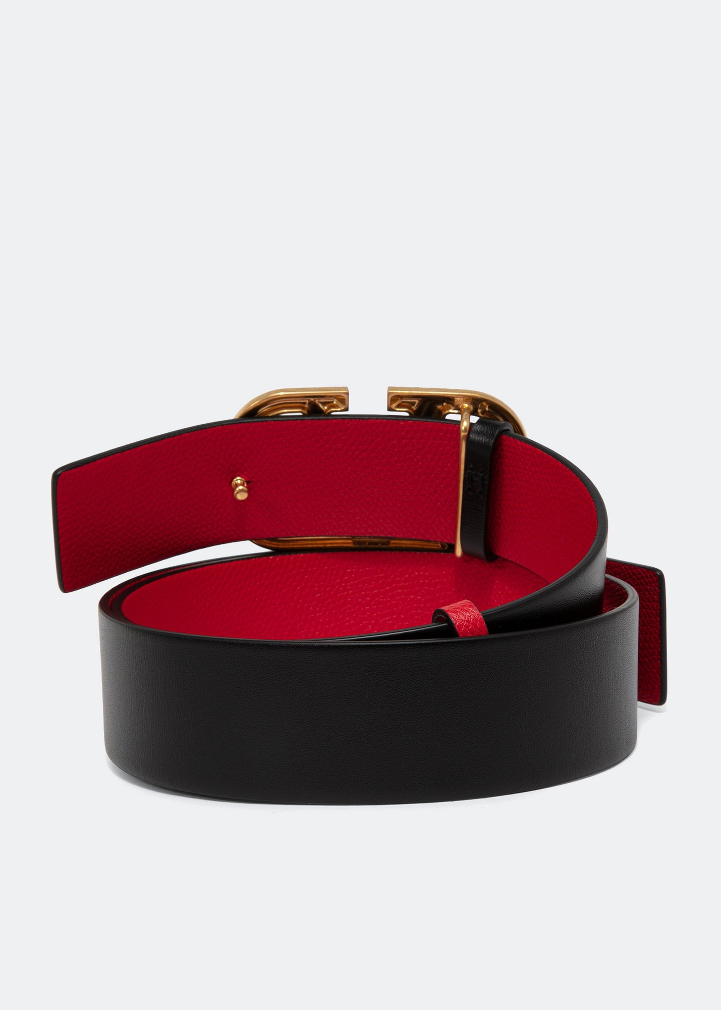 VALENTINO GARAVANI, Logo Belt, Women, Black/Tan Cap