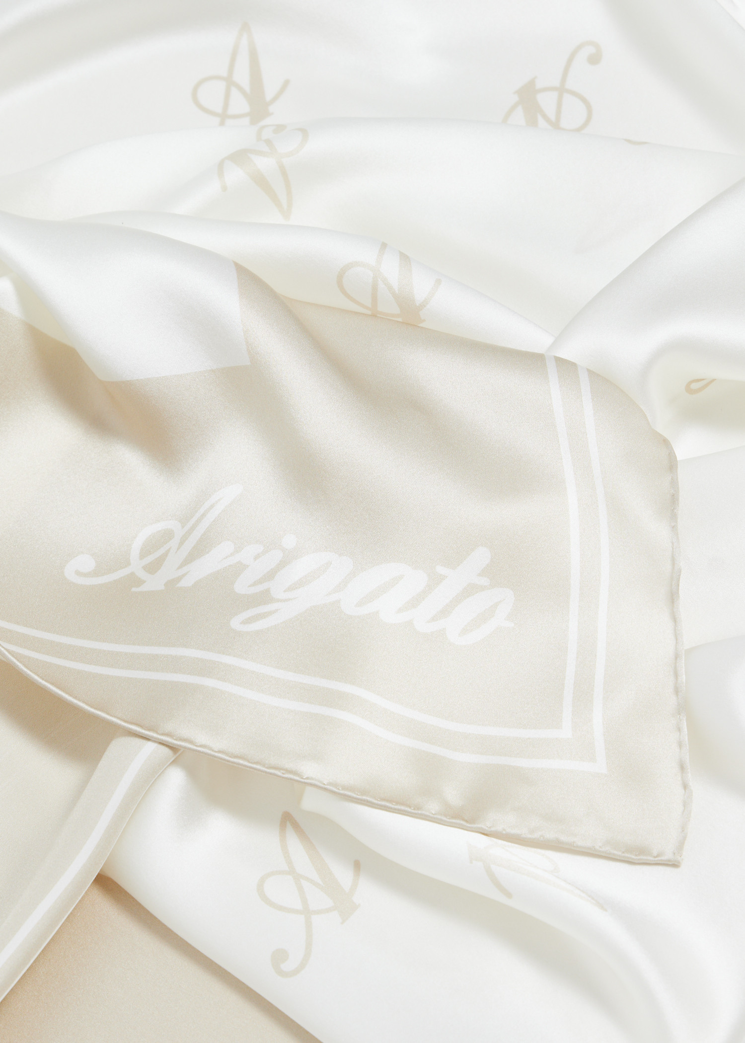 

Signature silk scarf, Beige