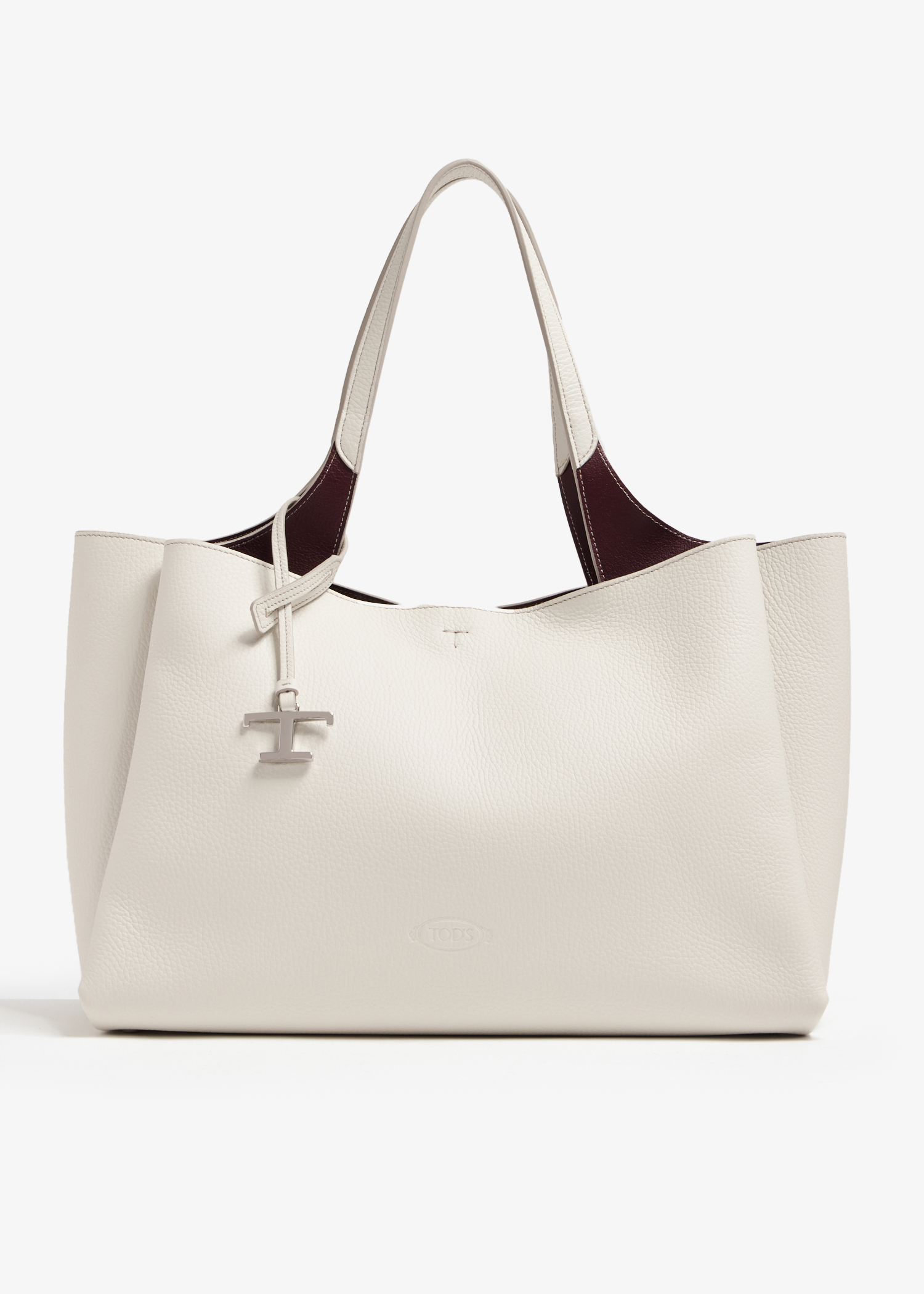 

Leather medium bag, White