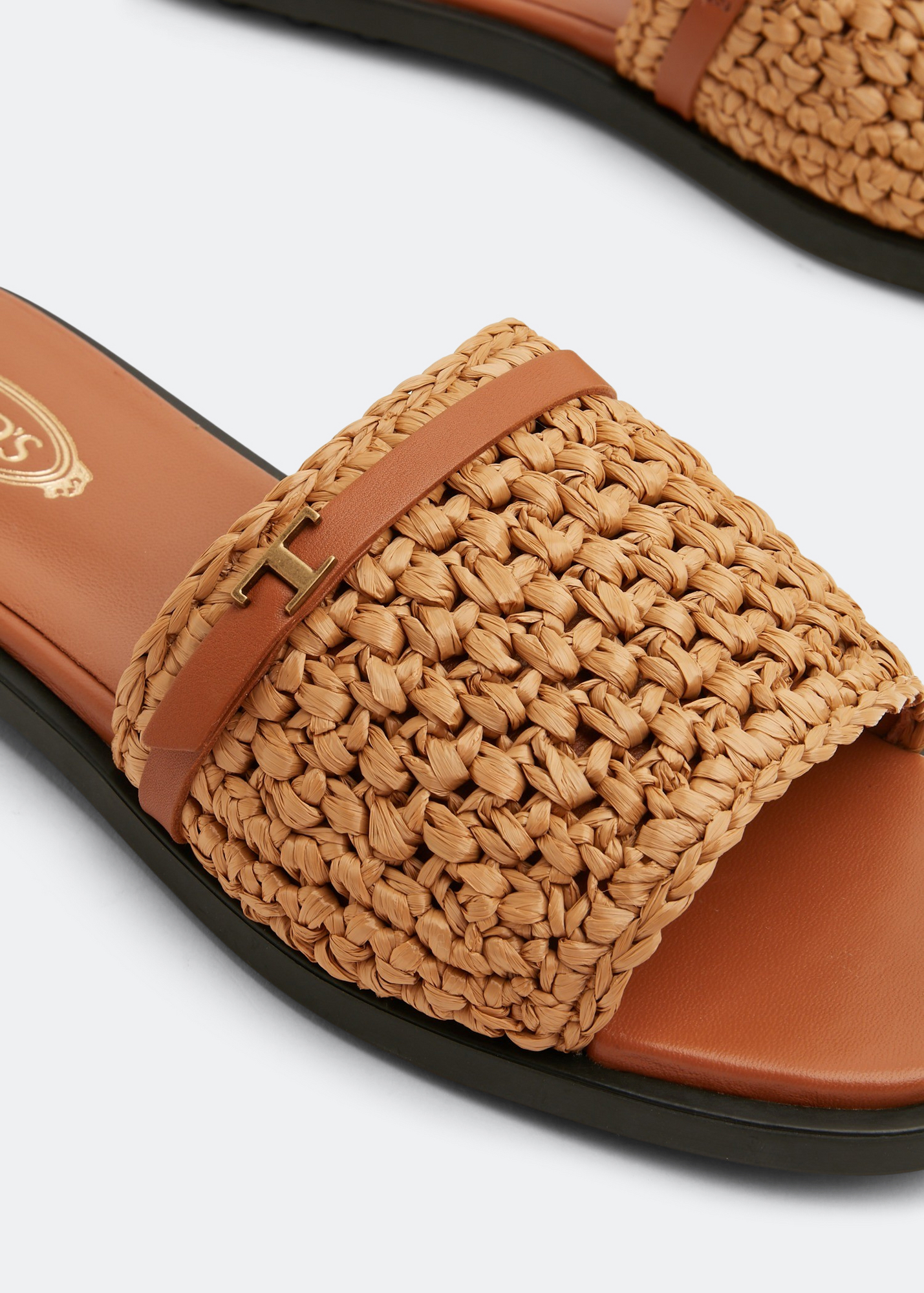 

Raffia sandals, Brown